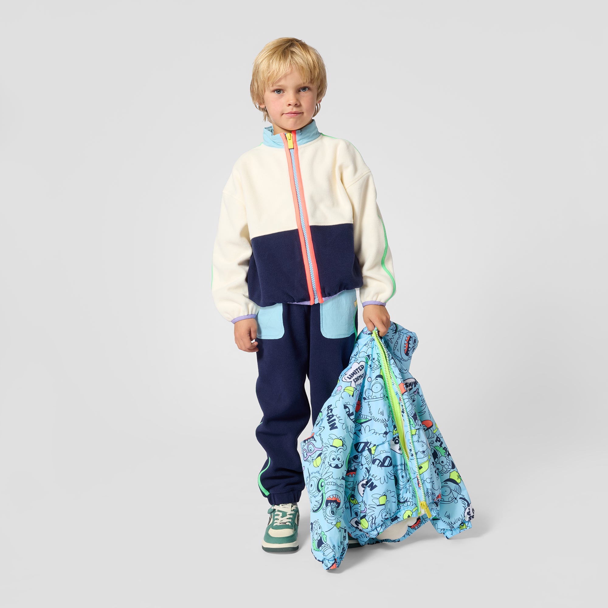 Boys & Girls White Fleece Jacket