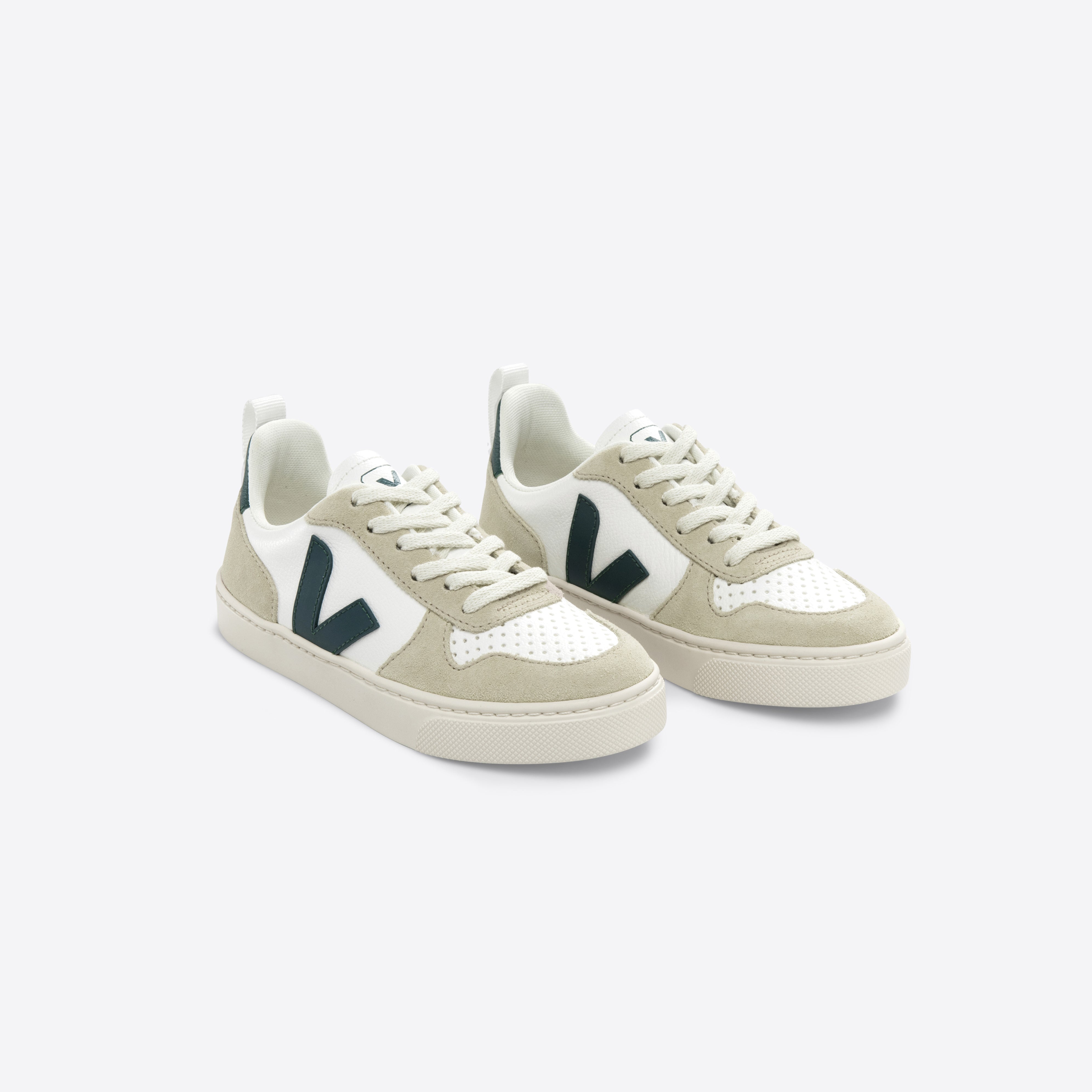 Boys & Girls White "SMALL V-10 L" Shoes