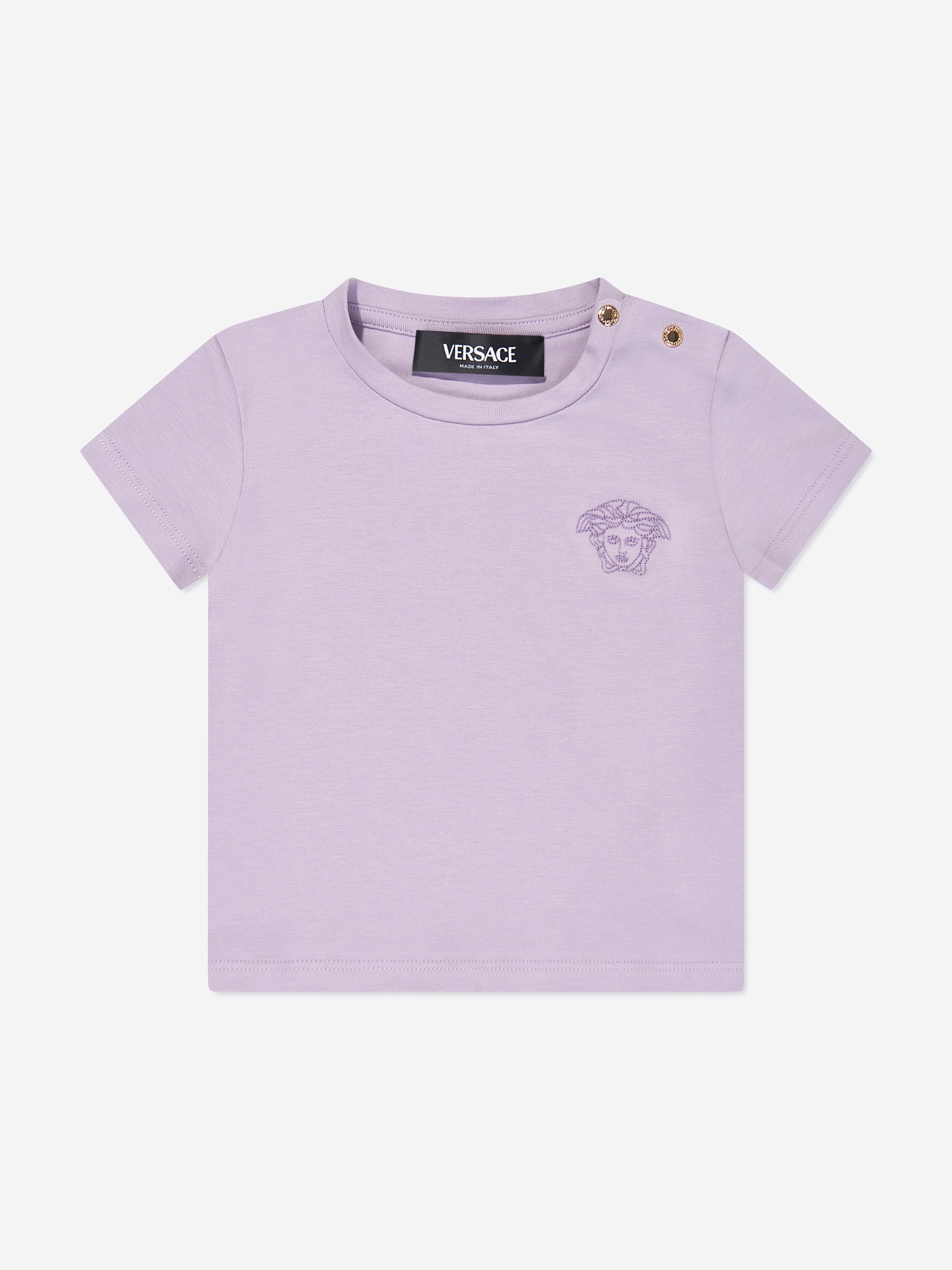 Versace Baby Girls Medusa Logo T-Shirt in Purple