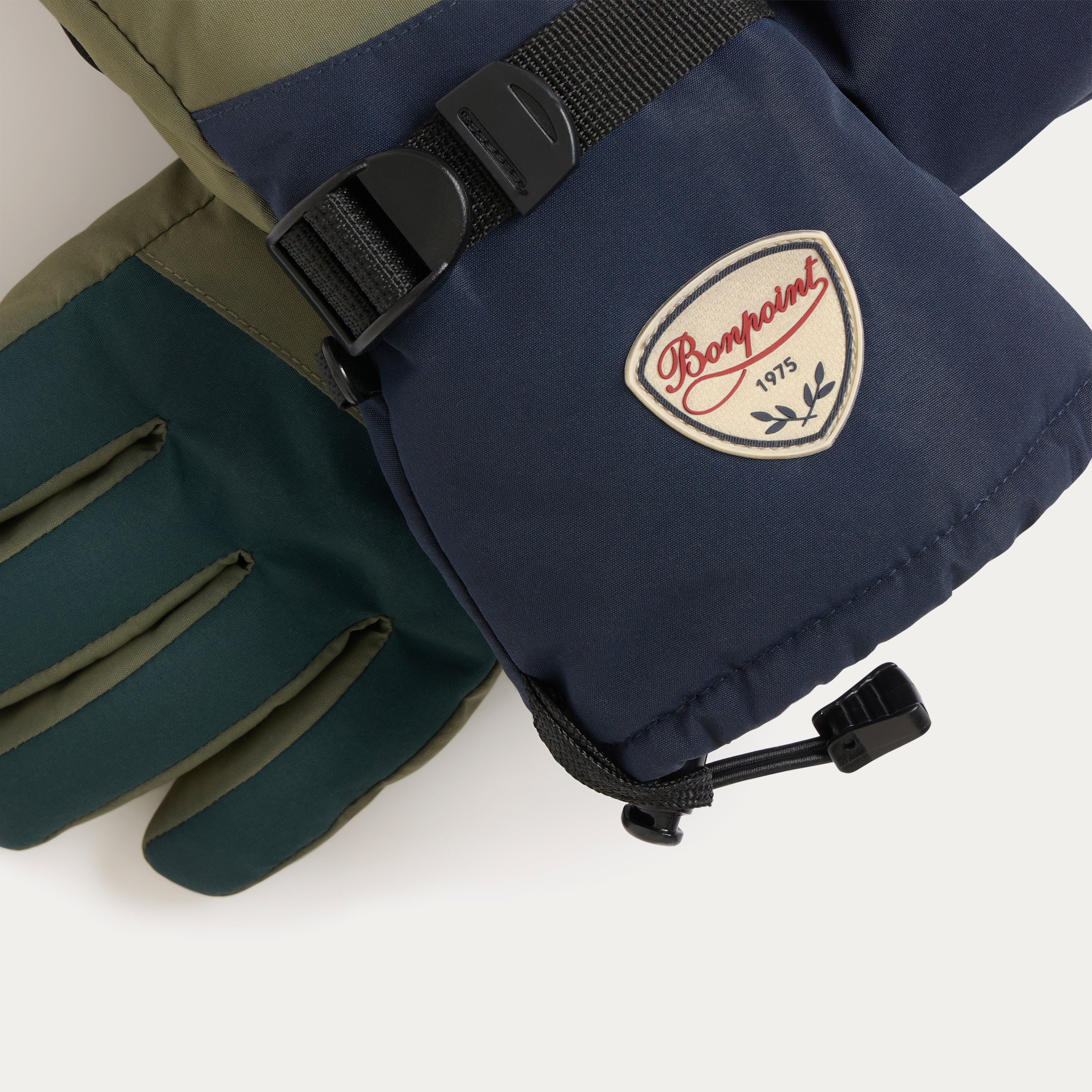 Boys Dark Green Snow Gloves
