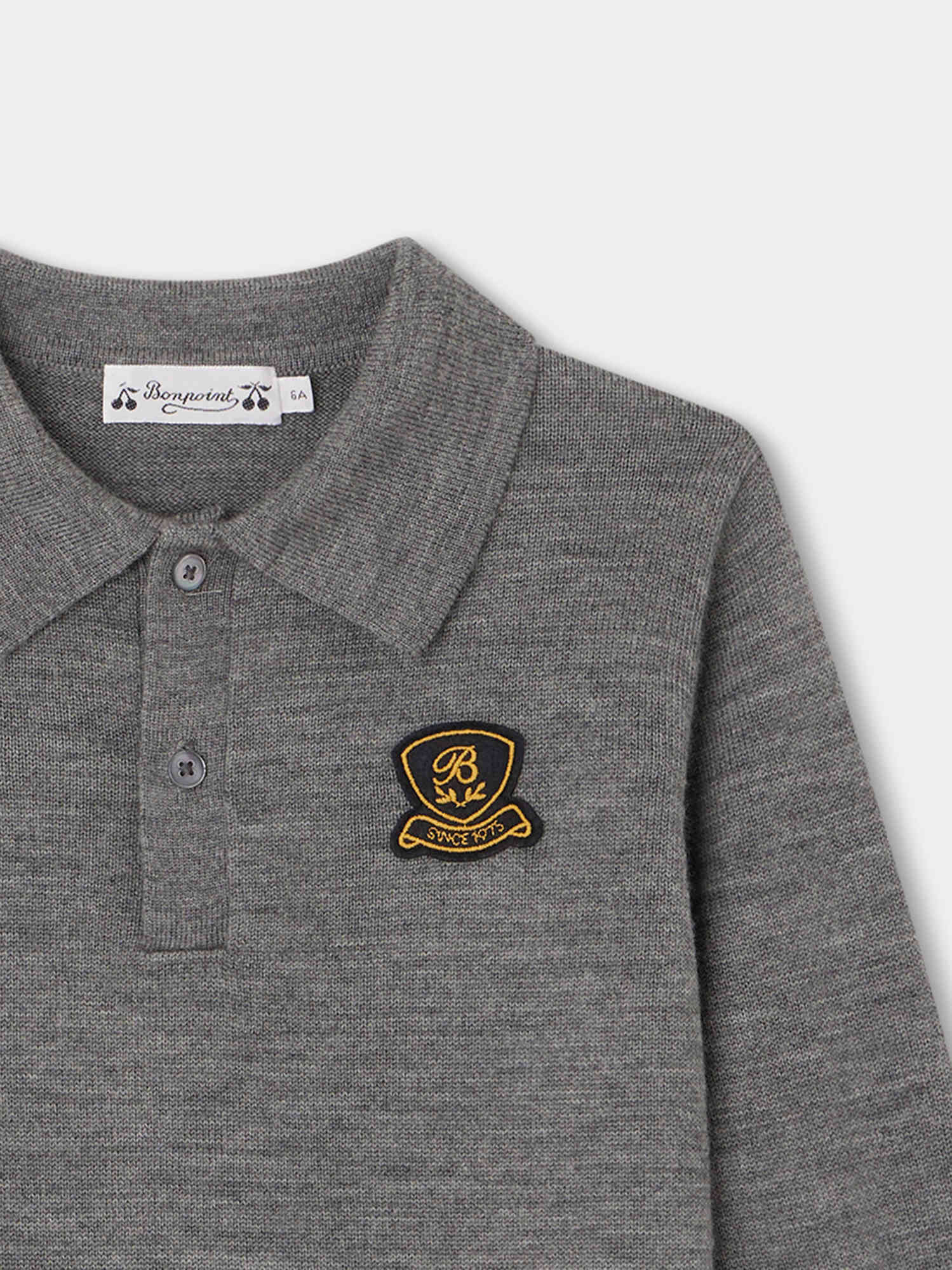 Boys Grey Wool Sweater