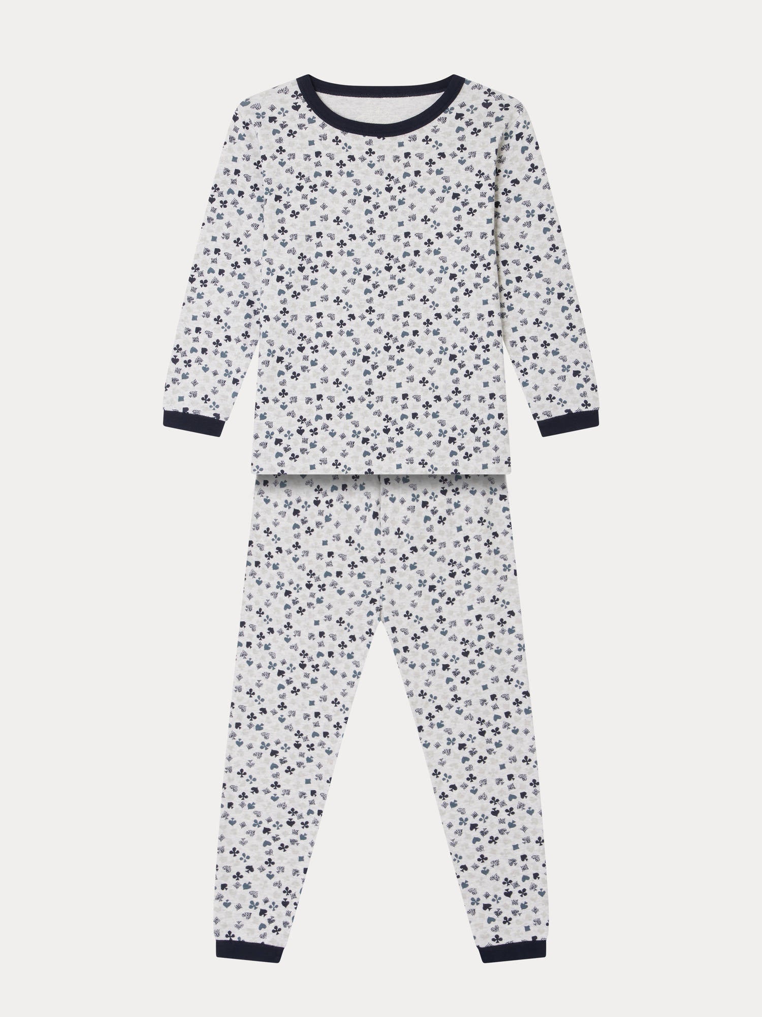 Boys Grey Printed Cotton Nightwear Set