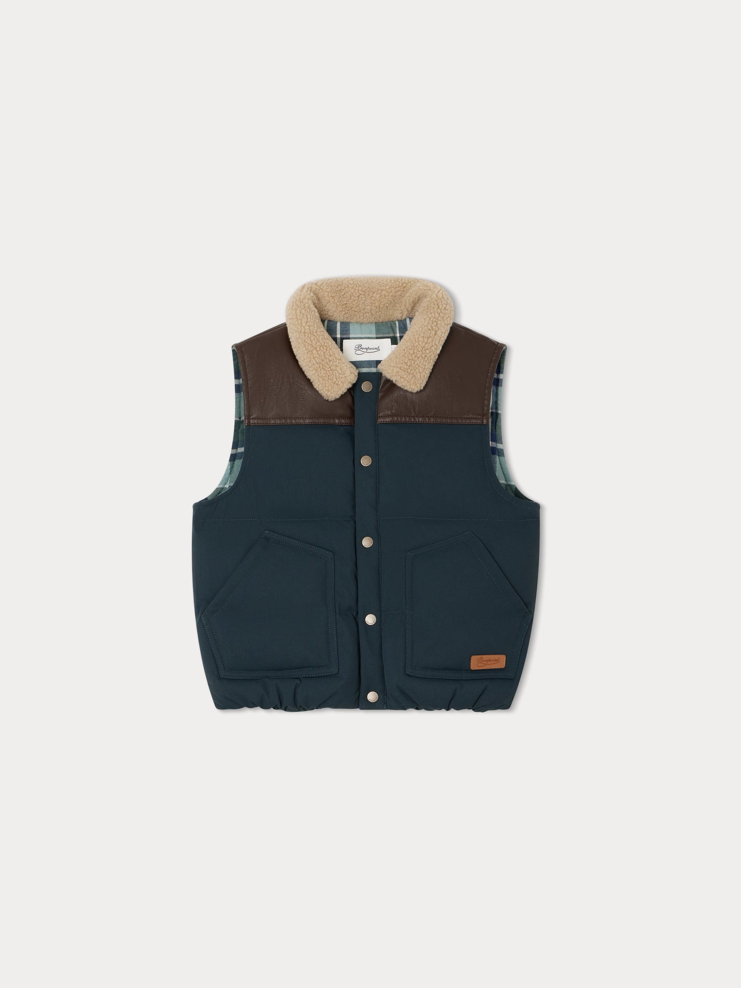 Boys Dark Green Padded Down Gilet
