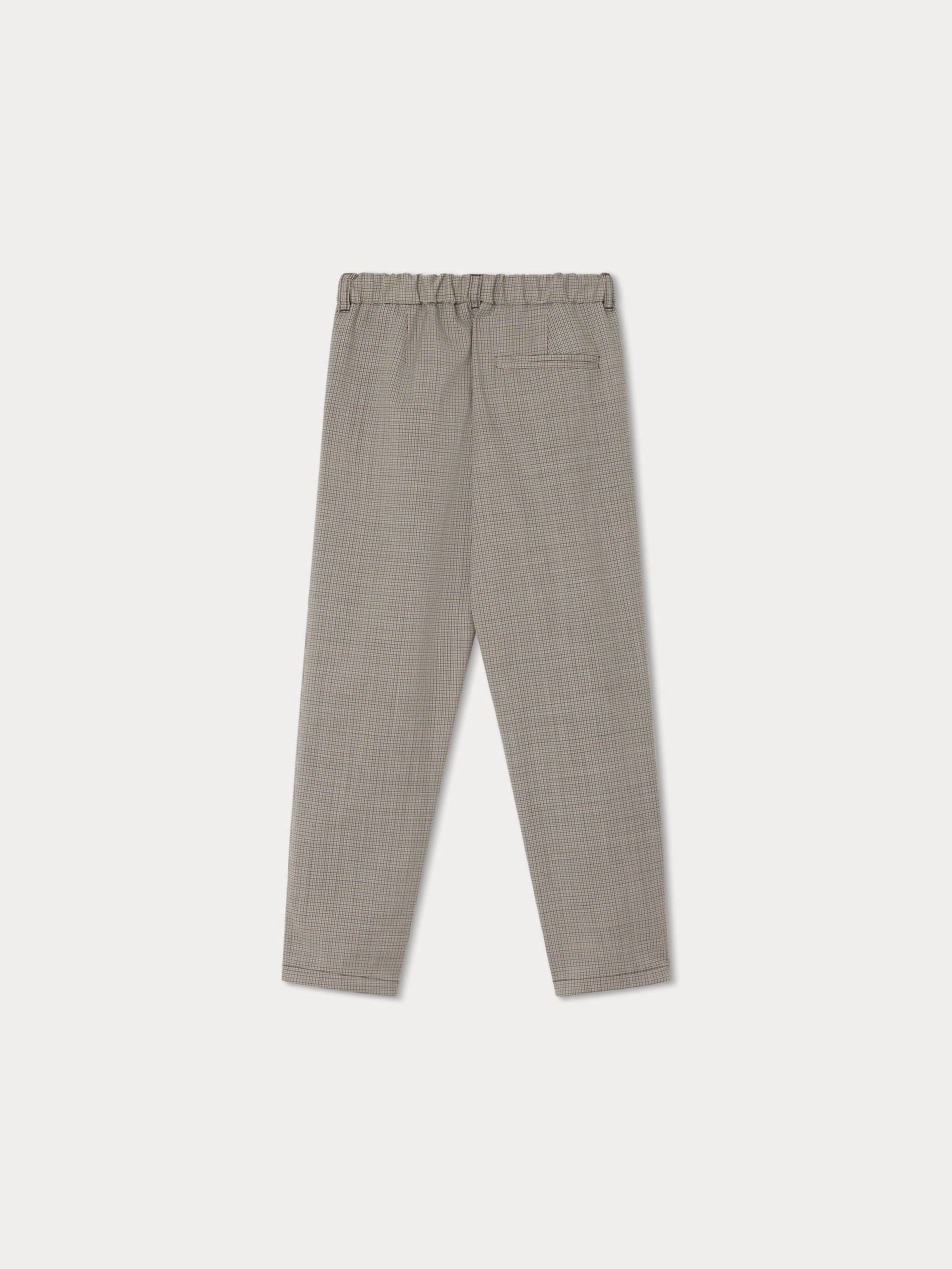Boys Brown Check Wool Trousers
