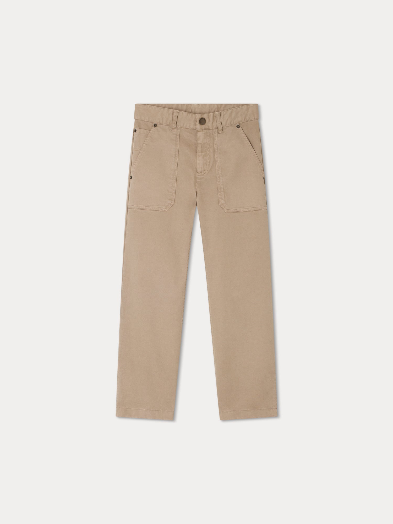 Boys Beige Cotton Trousers