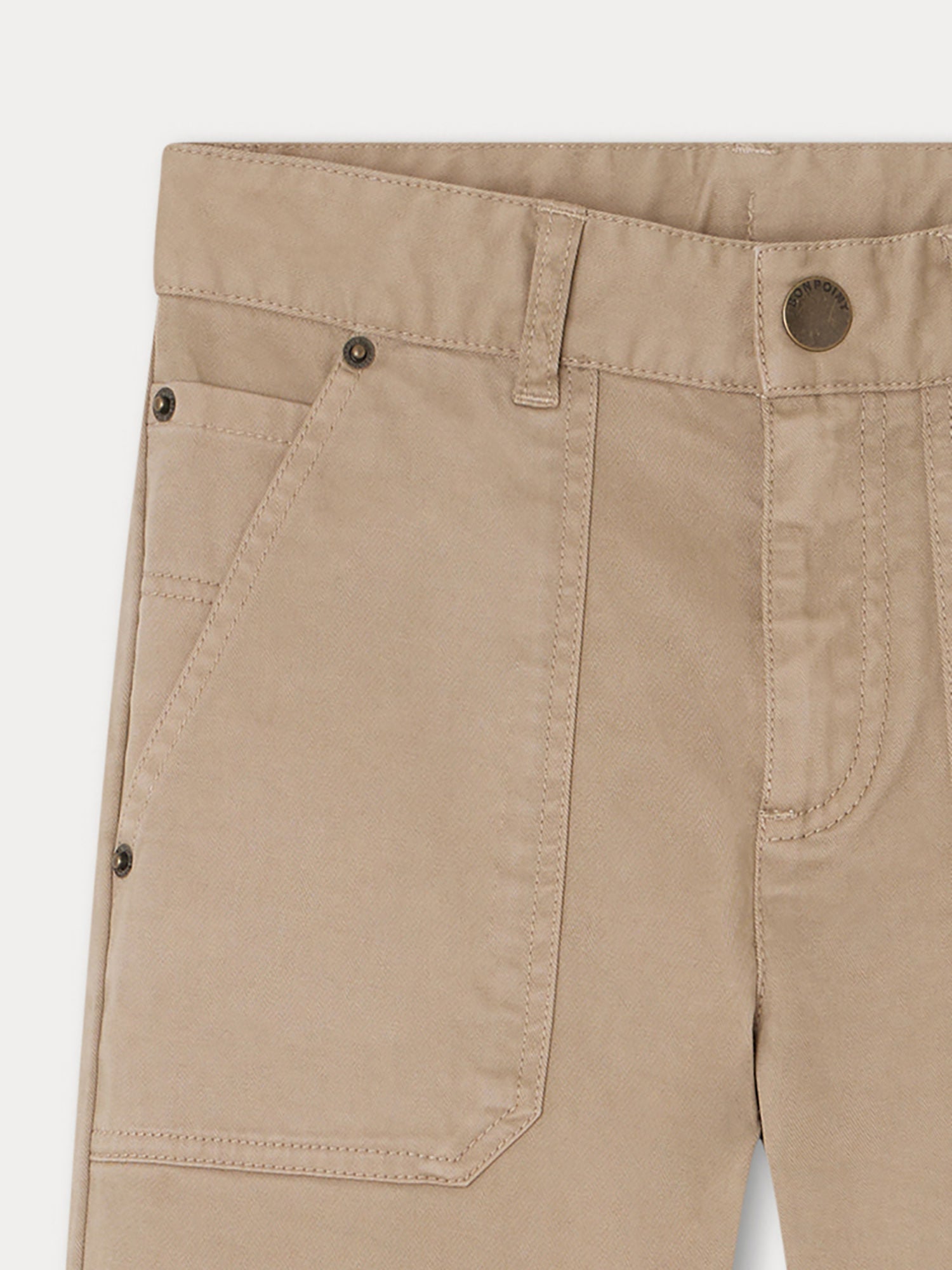 Boys Beige Cotton Trousers
