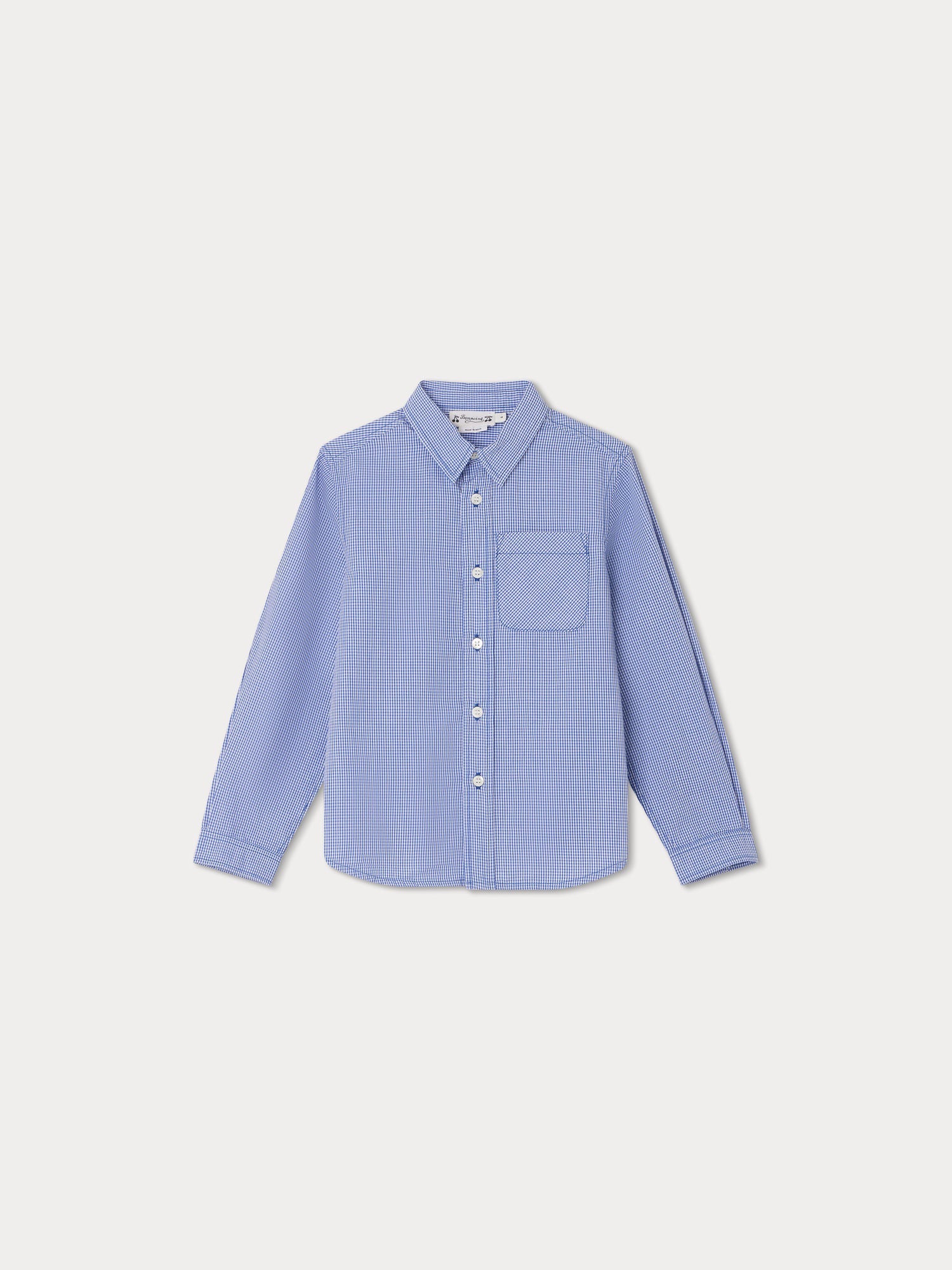 Boys Blue Check Cotton Shirt