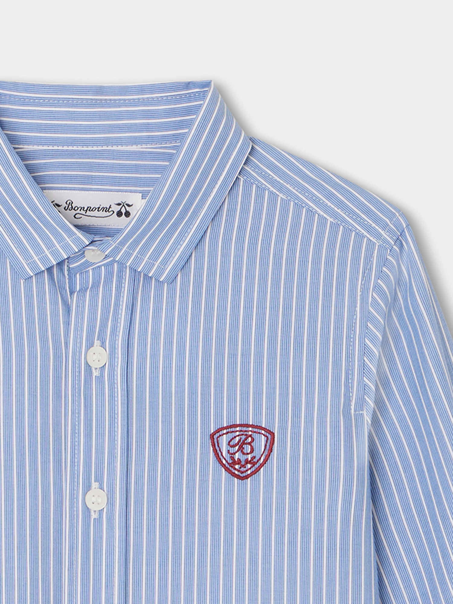 Boys Blue Stripes Cotton Shirt