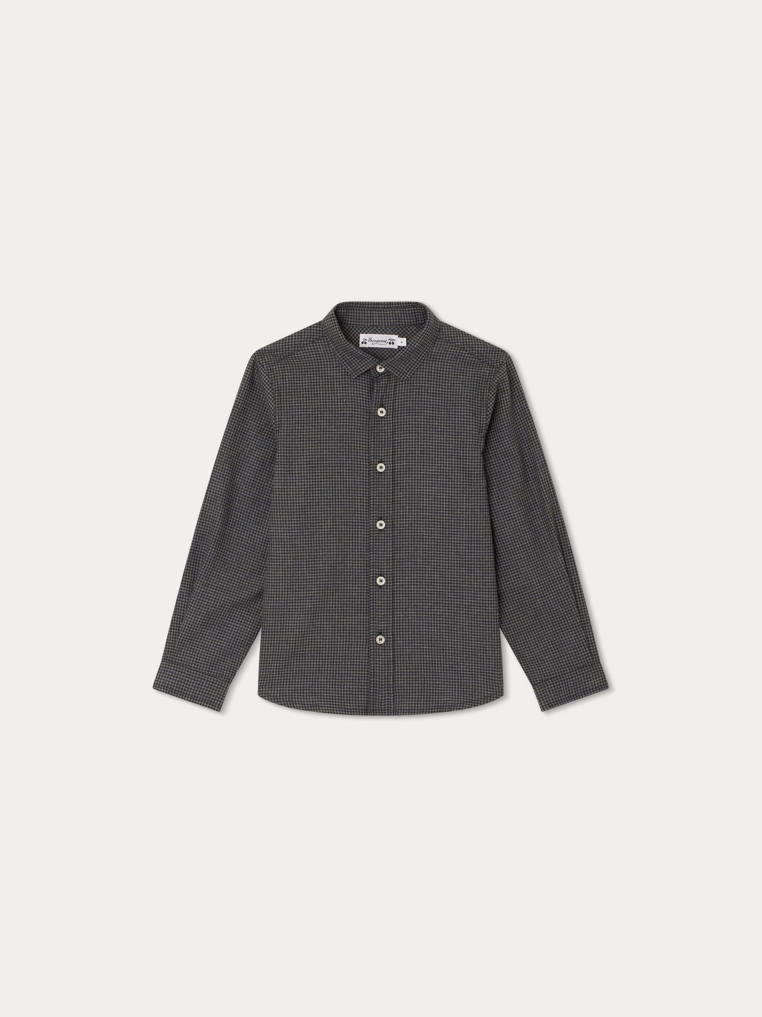 Boys Black Check Cotton Shirt