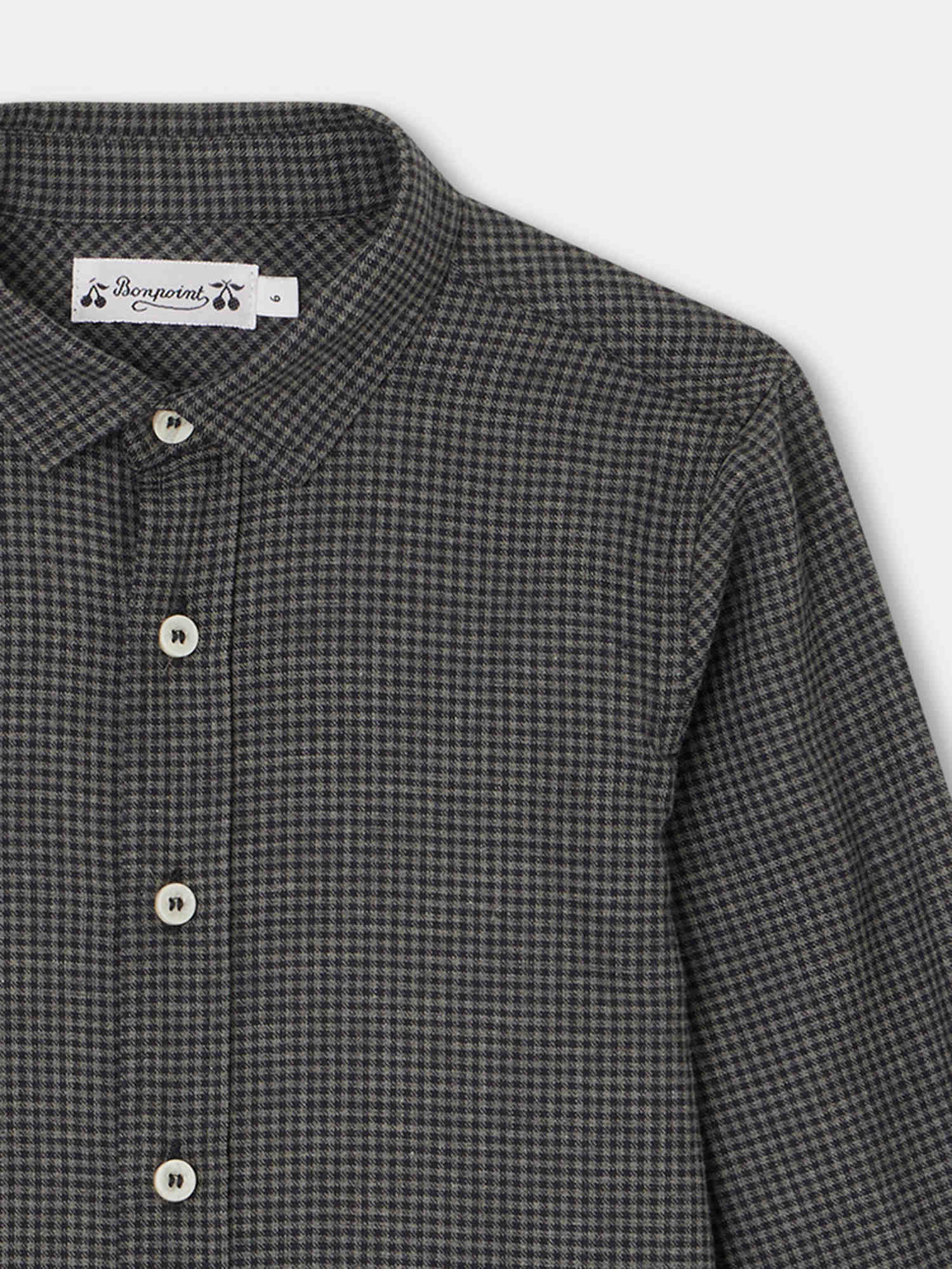 Boys Black Check Cotton Shirt