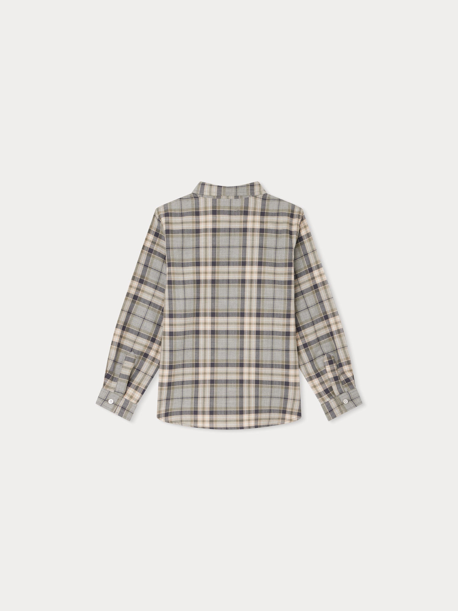Boys Grey Check Cotton Shirt