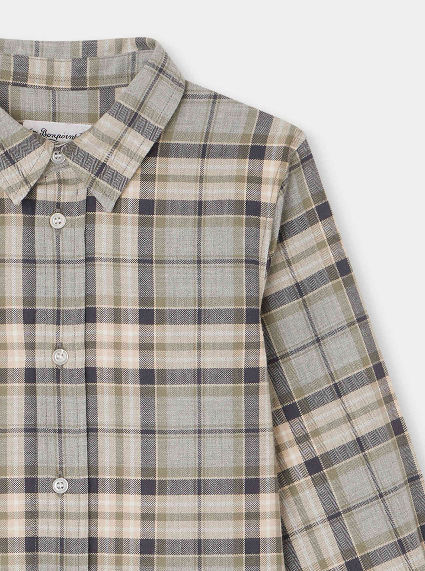 Boys Grey Check Cotton Shirt