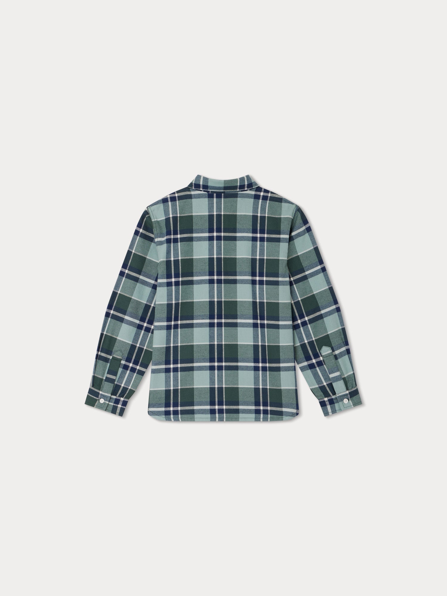 Boys Green Check Cotton Shirt