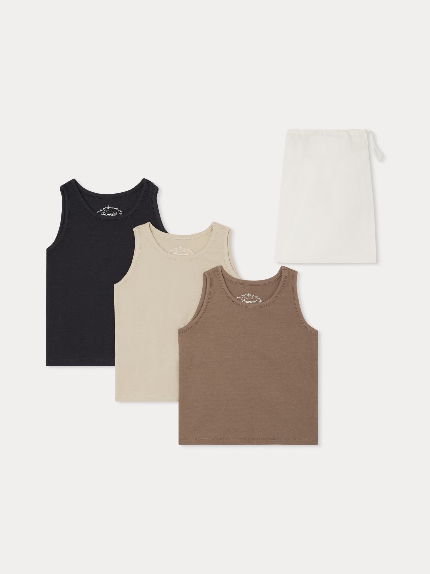 Boys Beige Cotton Vest Set(3 Pack)