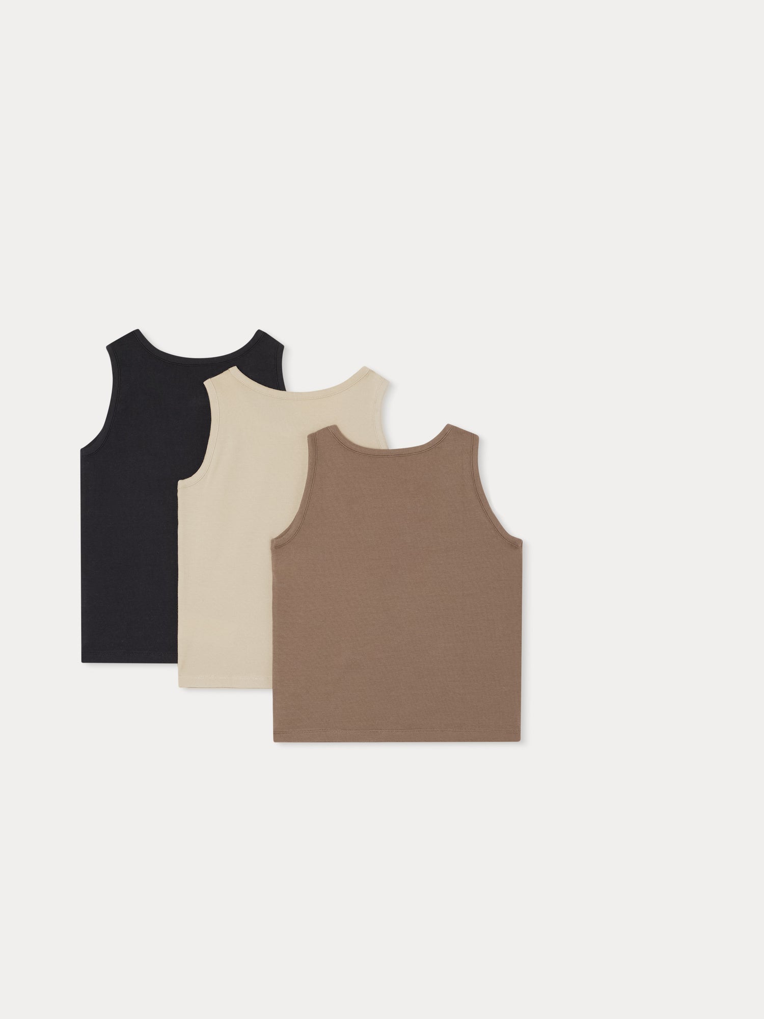 Boys Beige Cotton Vest Set(3 Pack)