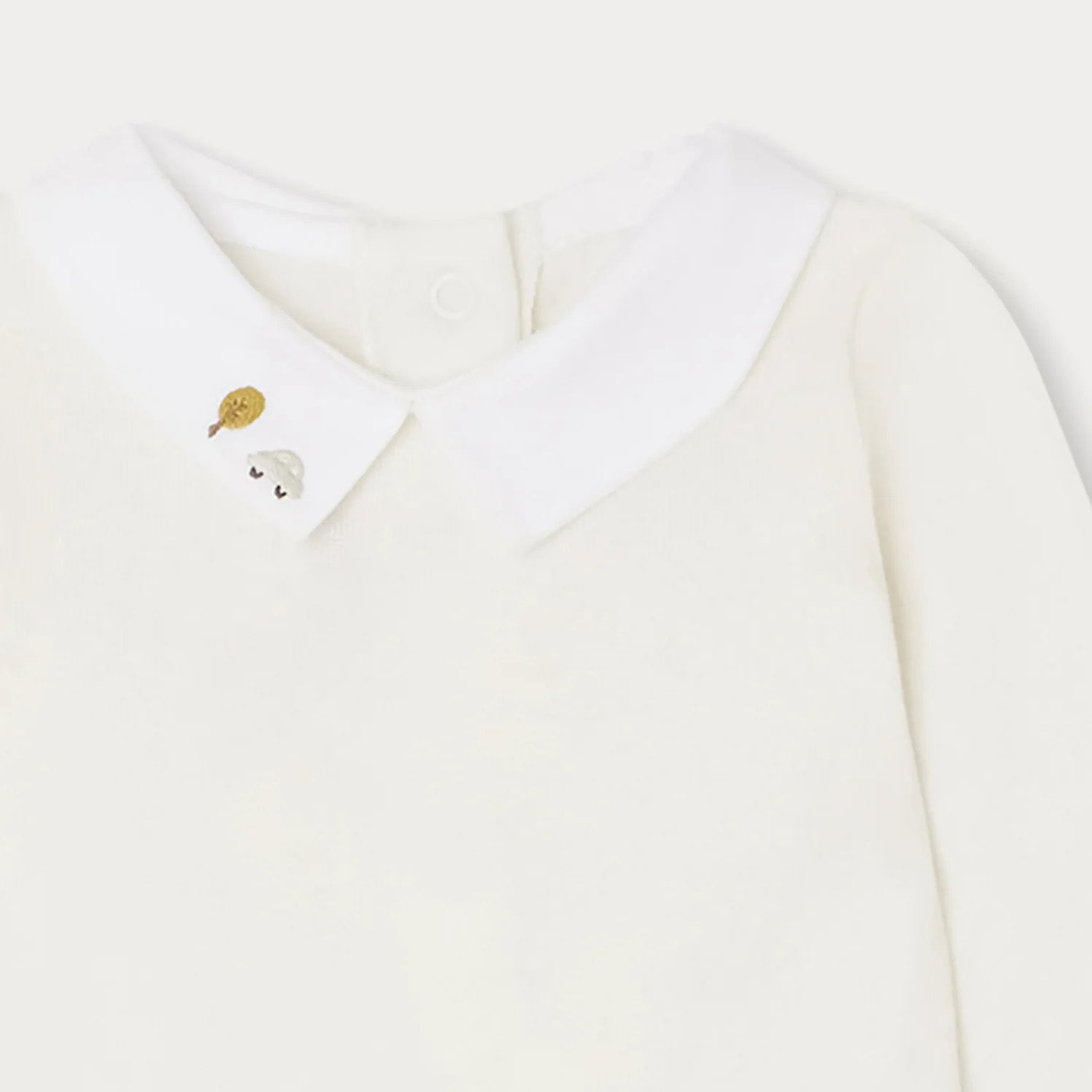 Baby Boys & Girls White Embroidered Babysuit