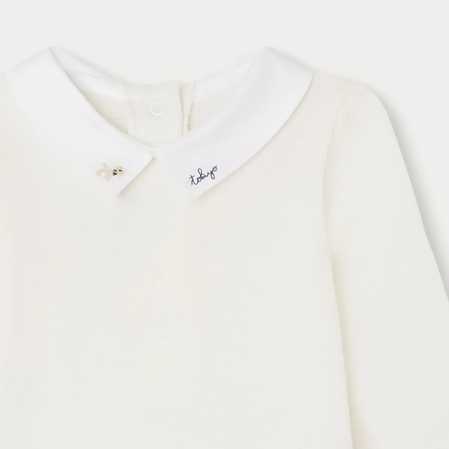 Baby Boys & Girls White Embroidered Babysuit