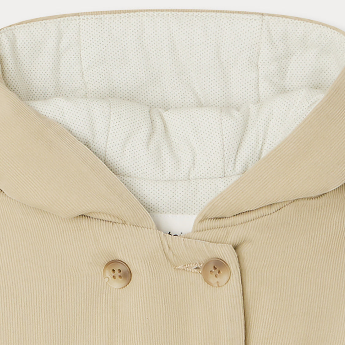 Baby Boys & Girls Beige Corduroy Padded Jacket