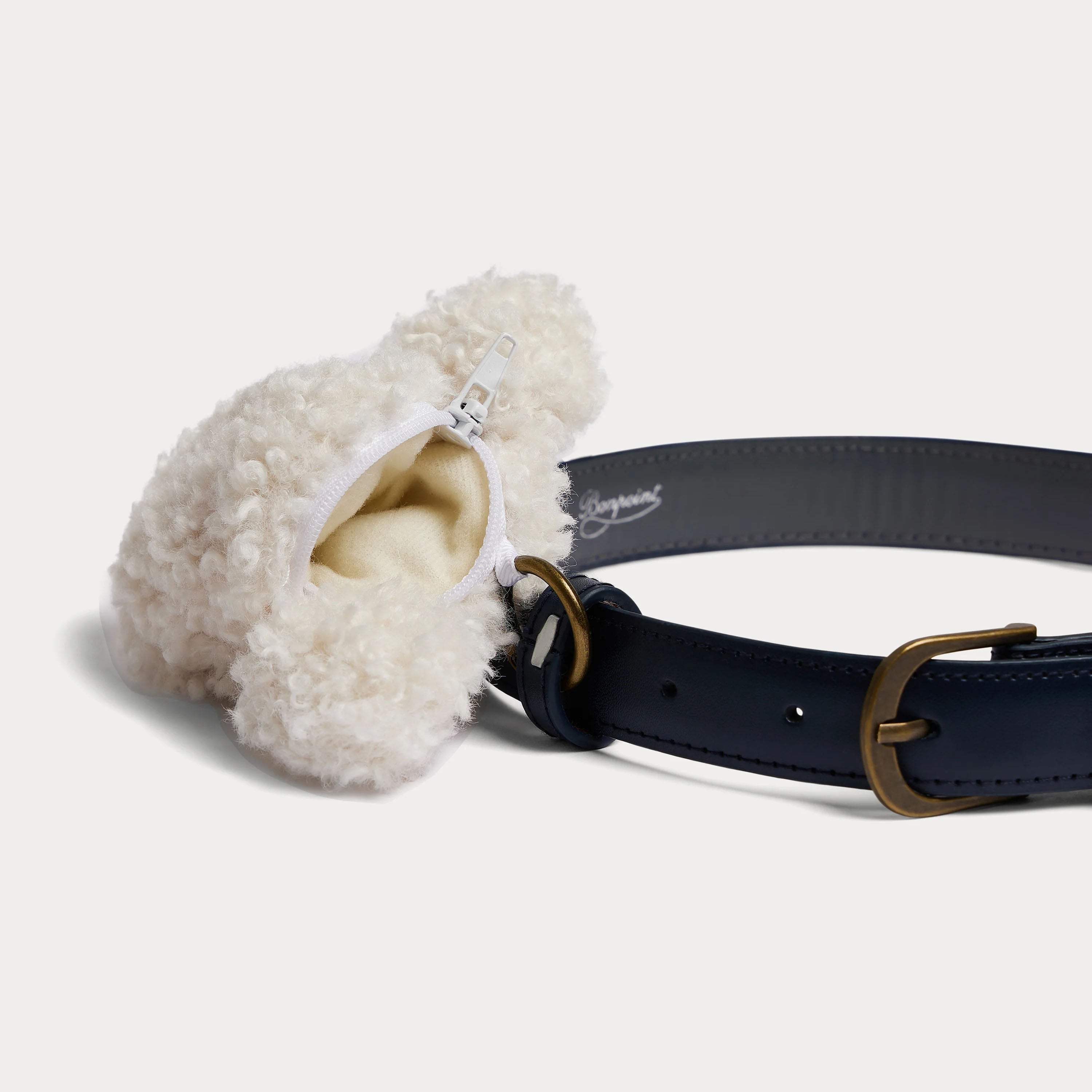 Girls Navy Cowhide Belt