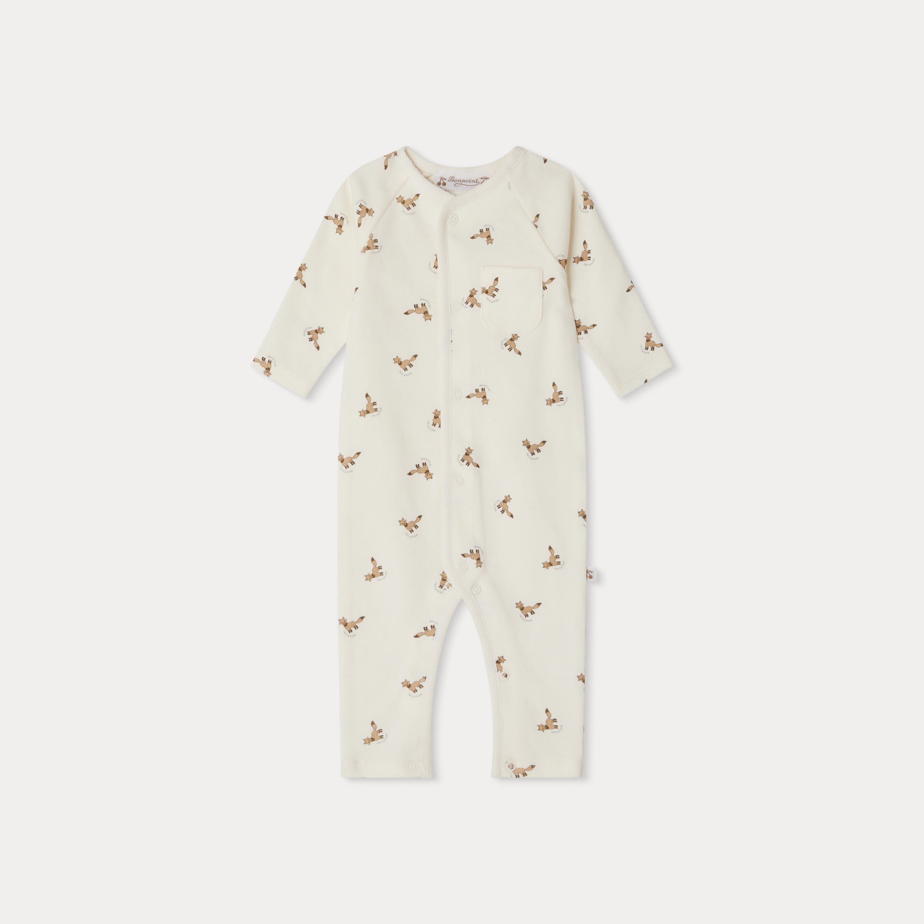 Baby Boys & Girls White Printed Cotton Babysuit