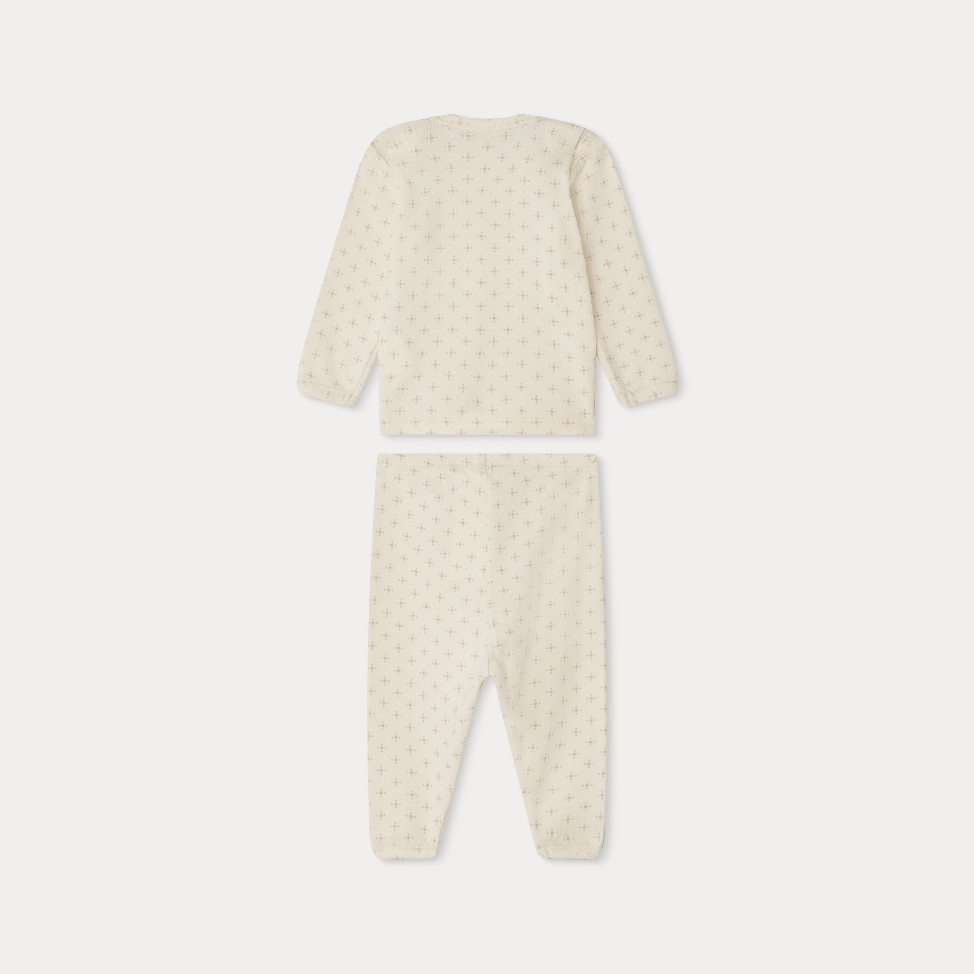 Baby Boys & Girls Beige Cotton Set