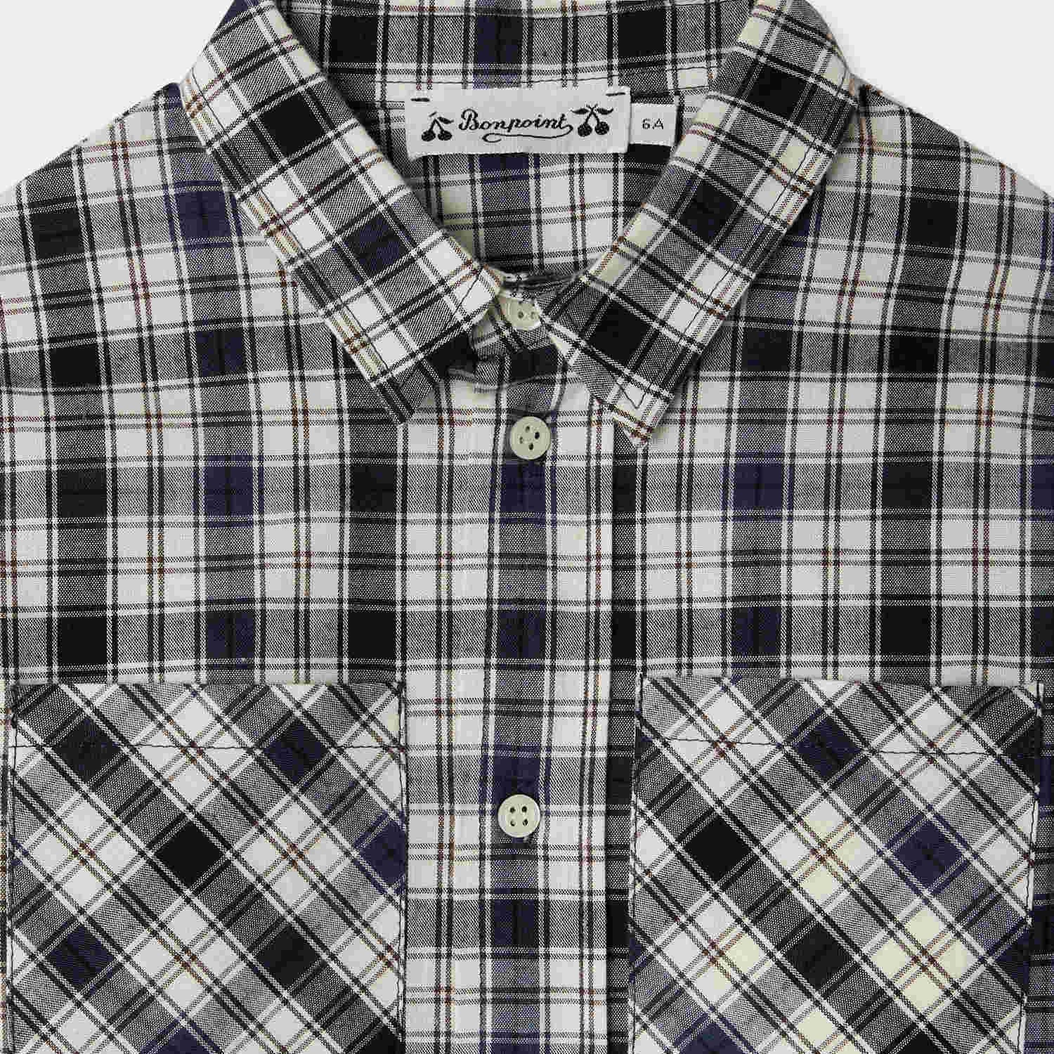 Boys Blue Check Cotton Shirt