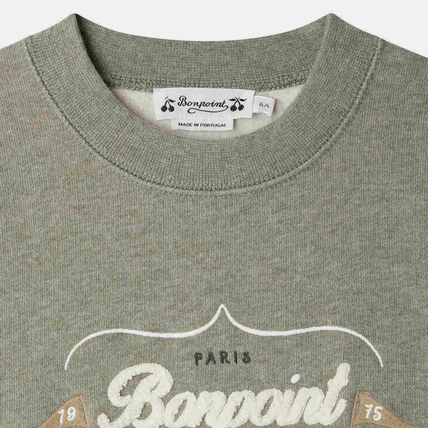 Boys Light Green Embroidered Logo Cotton Sweatshirt