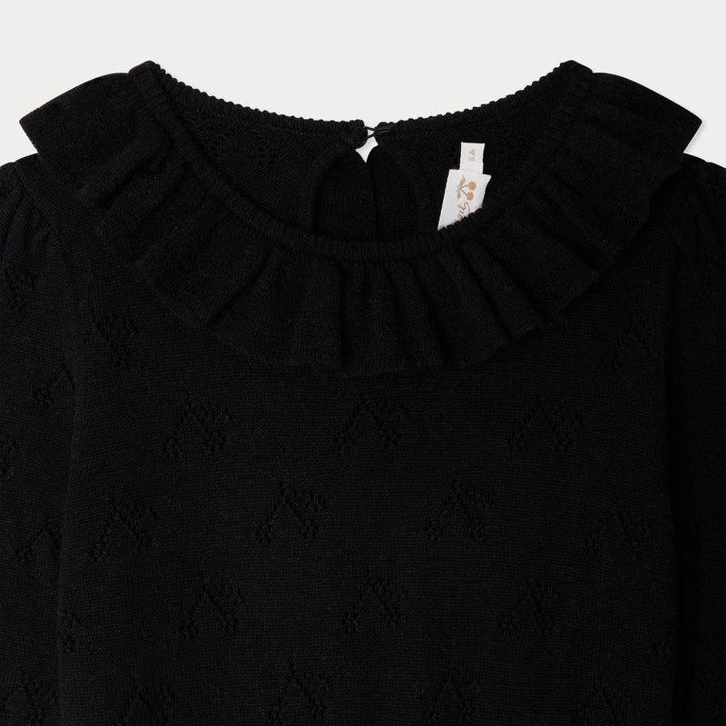 Girls Black Wool Dress