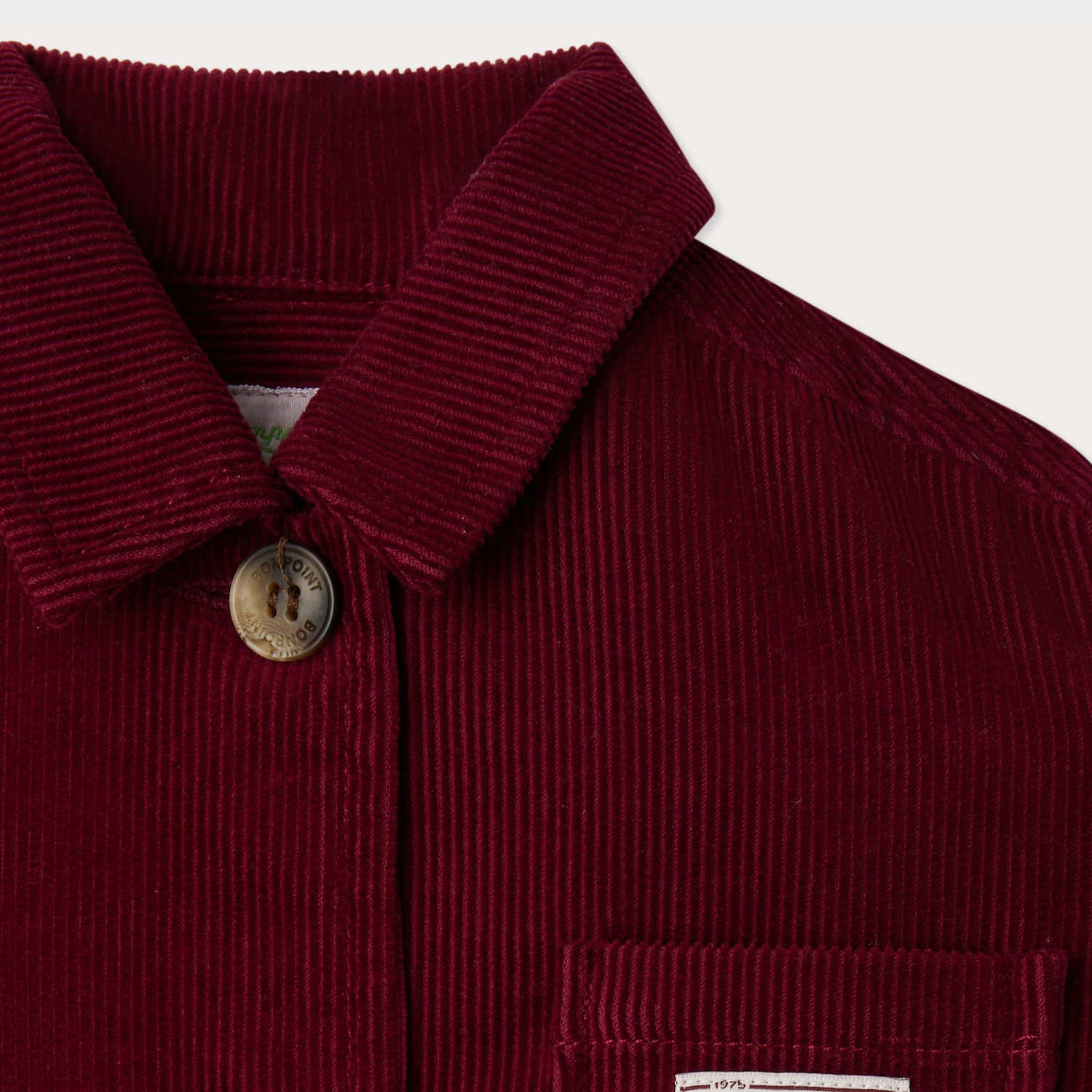 Girls Red Embroidered Cherry Corduroy Jacket