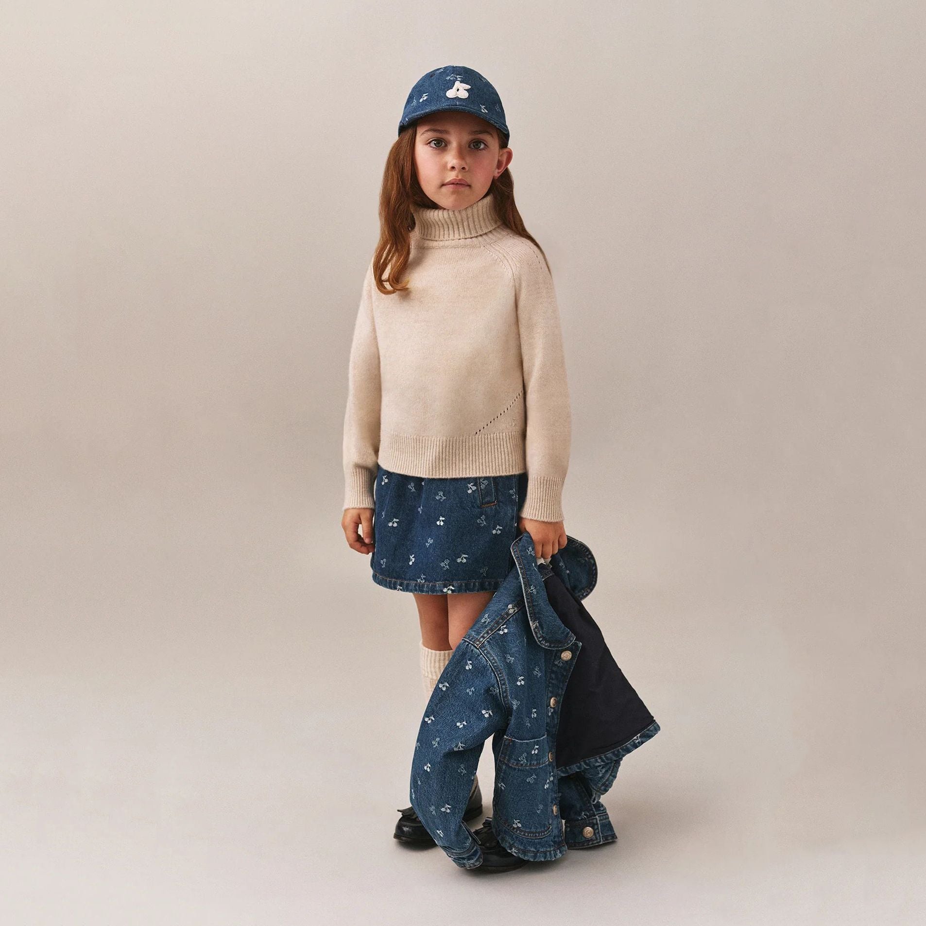 Girls Beige Cashmere Sweater