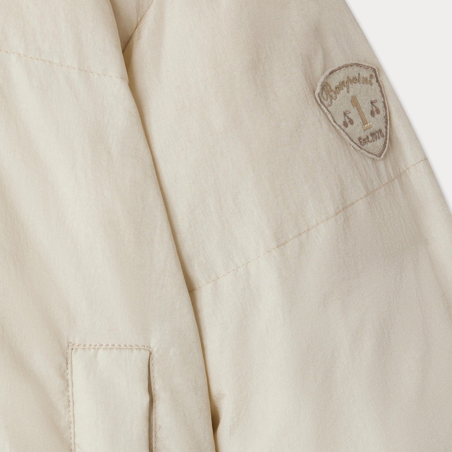 Girls Beige Padded Down Jacket