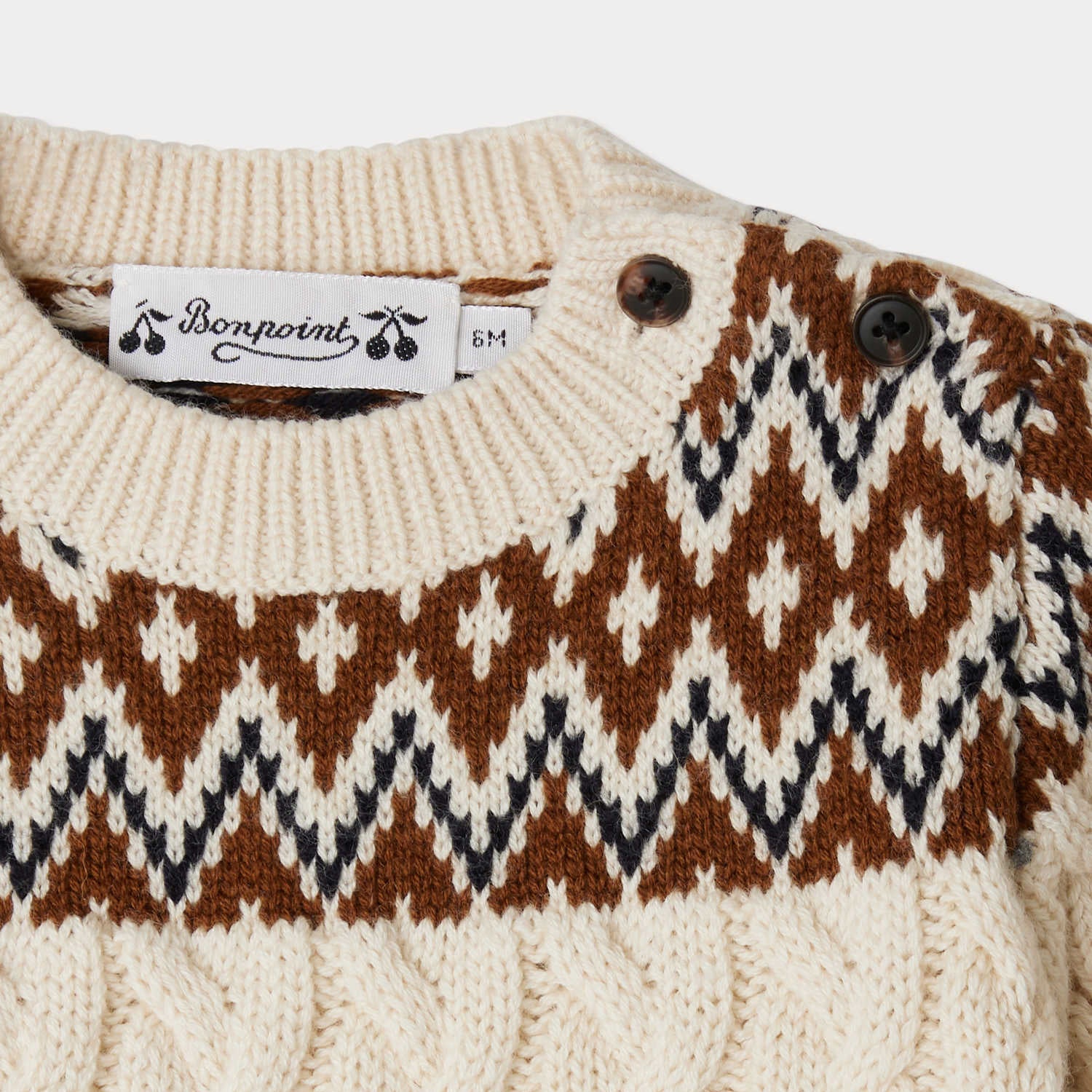 Baby Boys White Knit Wool Sweater