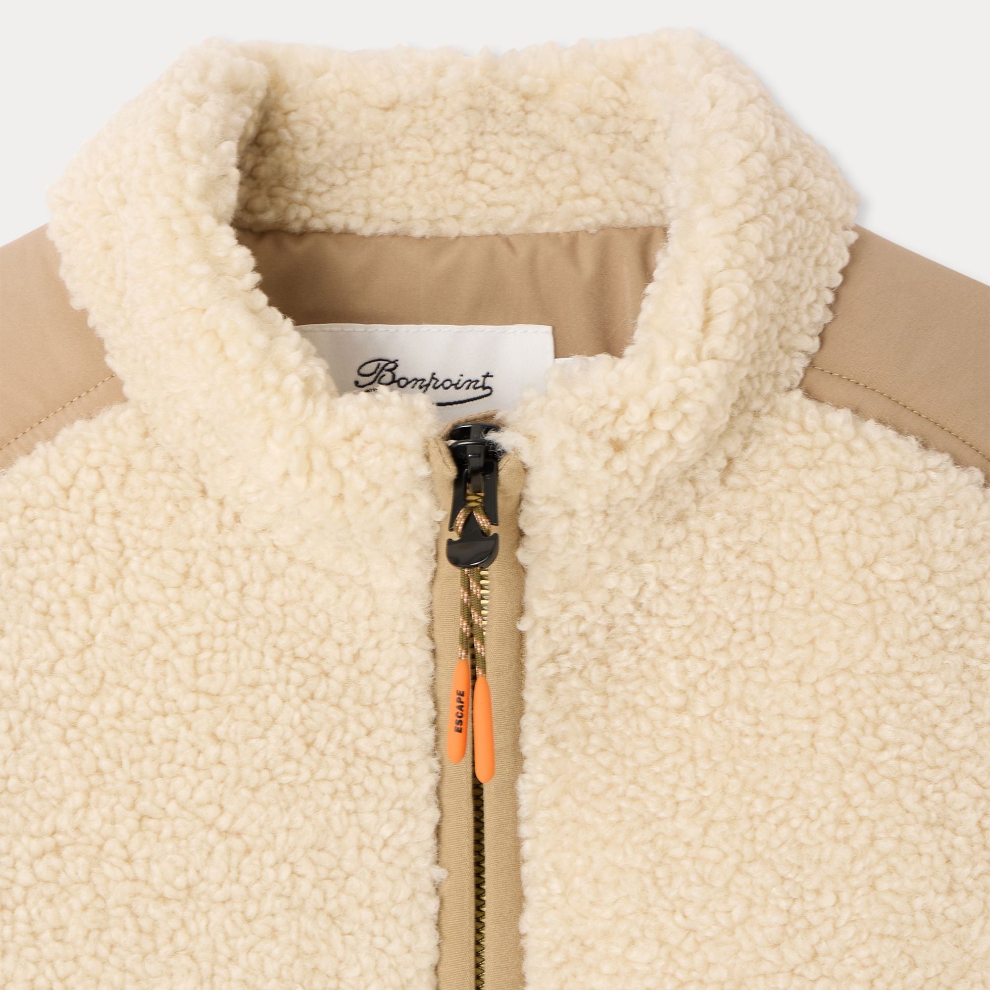 Boys Beige Sherpa Coat