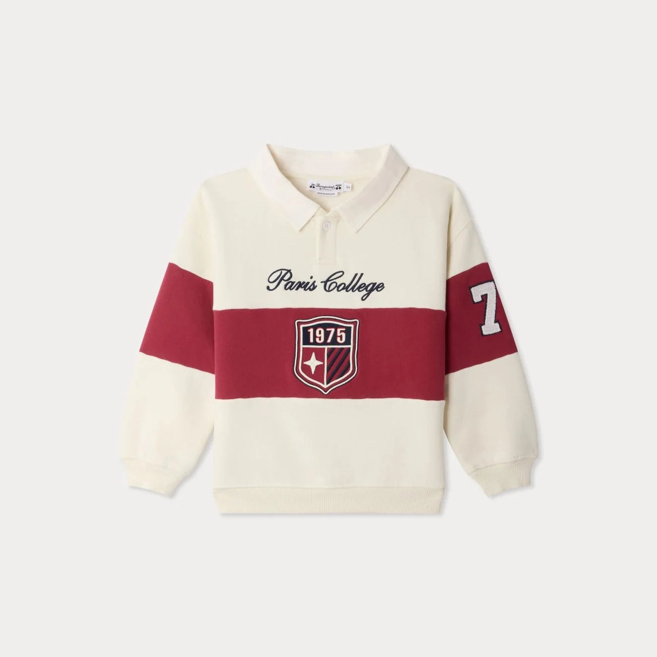 Boys White Embroidered Cotton Sweatshirt