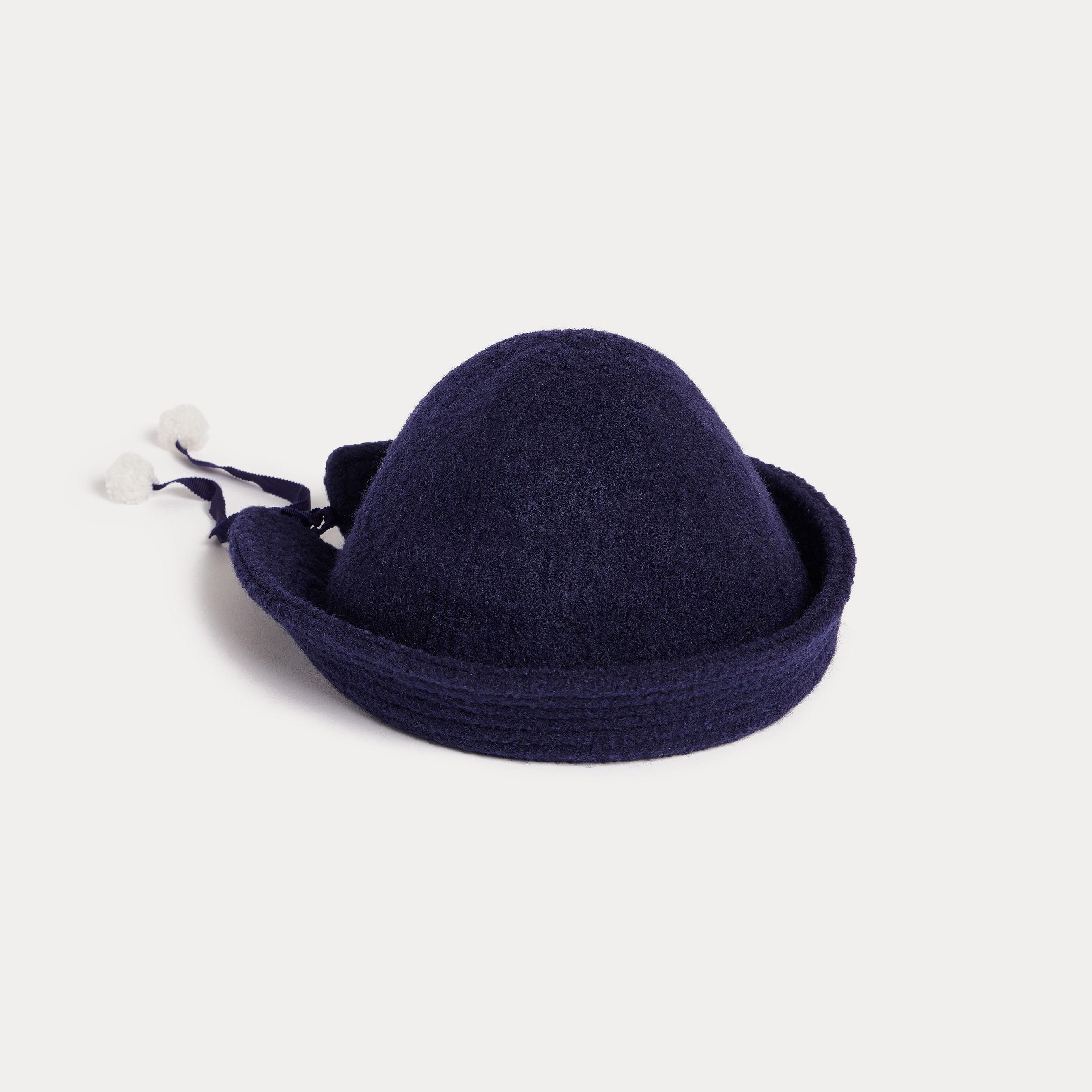 Girls Navy Wool Hat