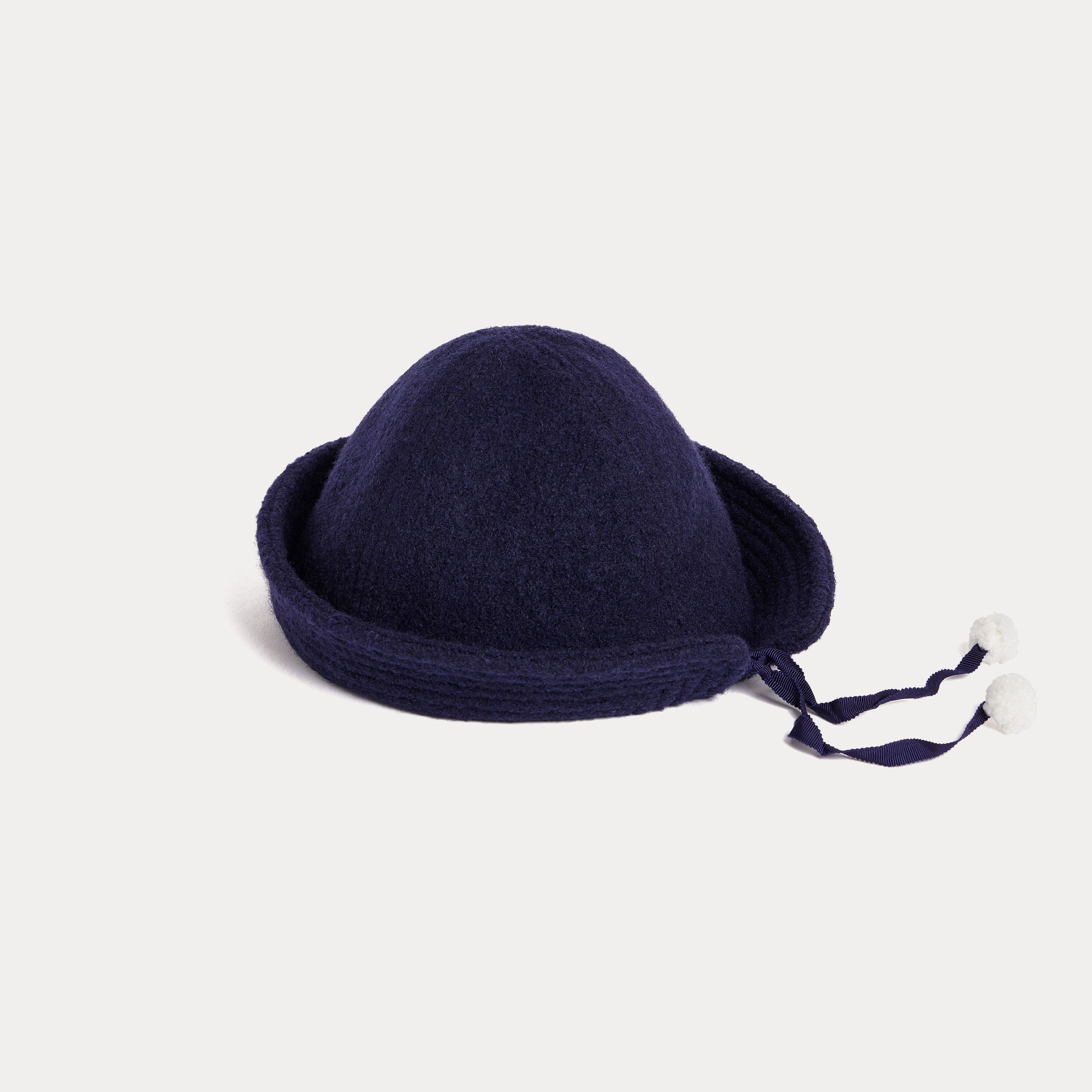 Girls Navy Wool Hat