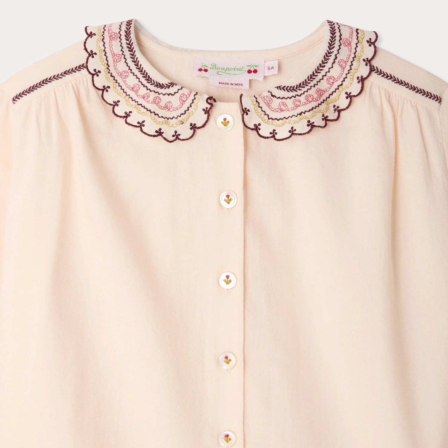 Girls Pale Rose Cotton Blouse