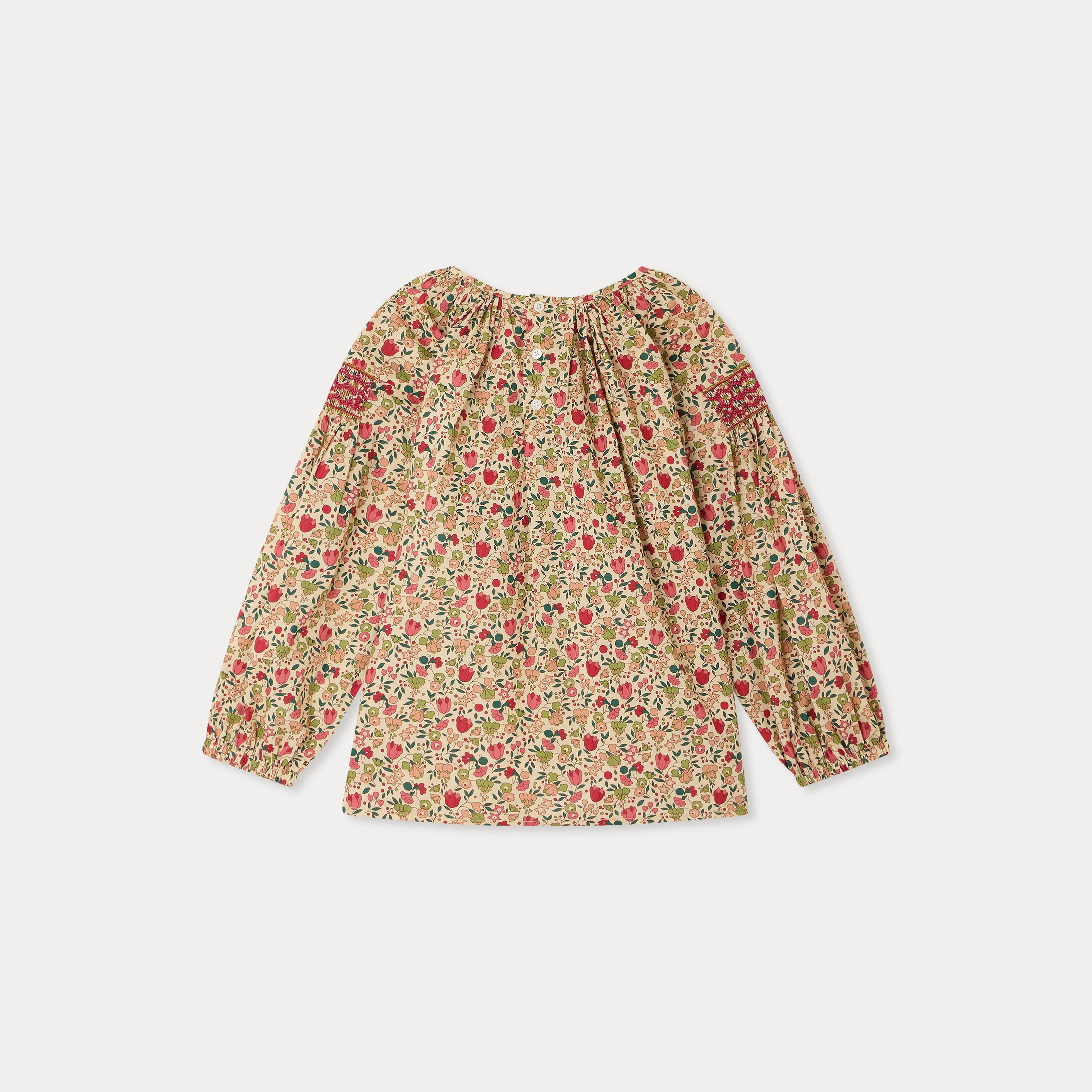 Girls Pink Floral Cotton Blouse