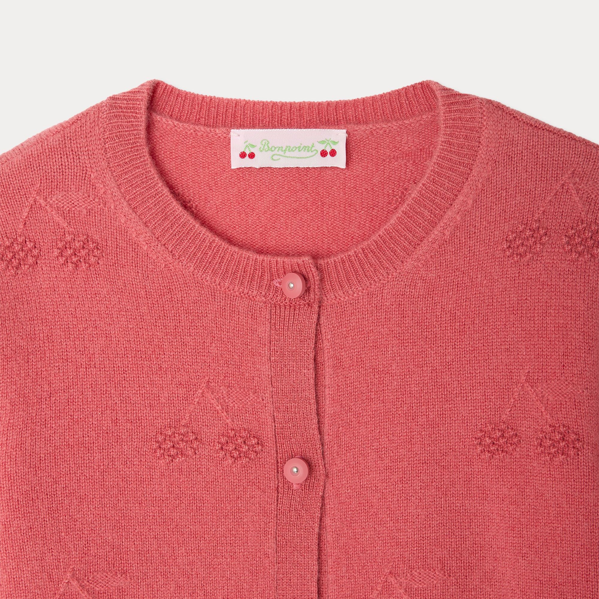Girls Pink Cashmere Cardigan