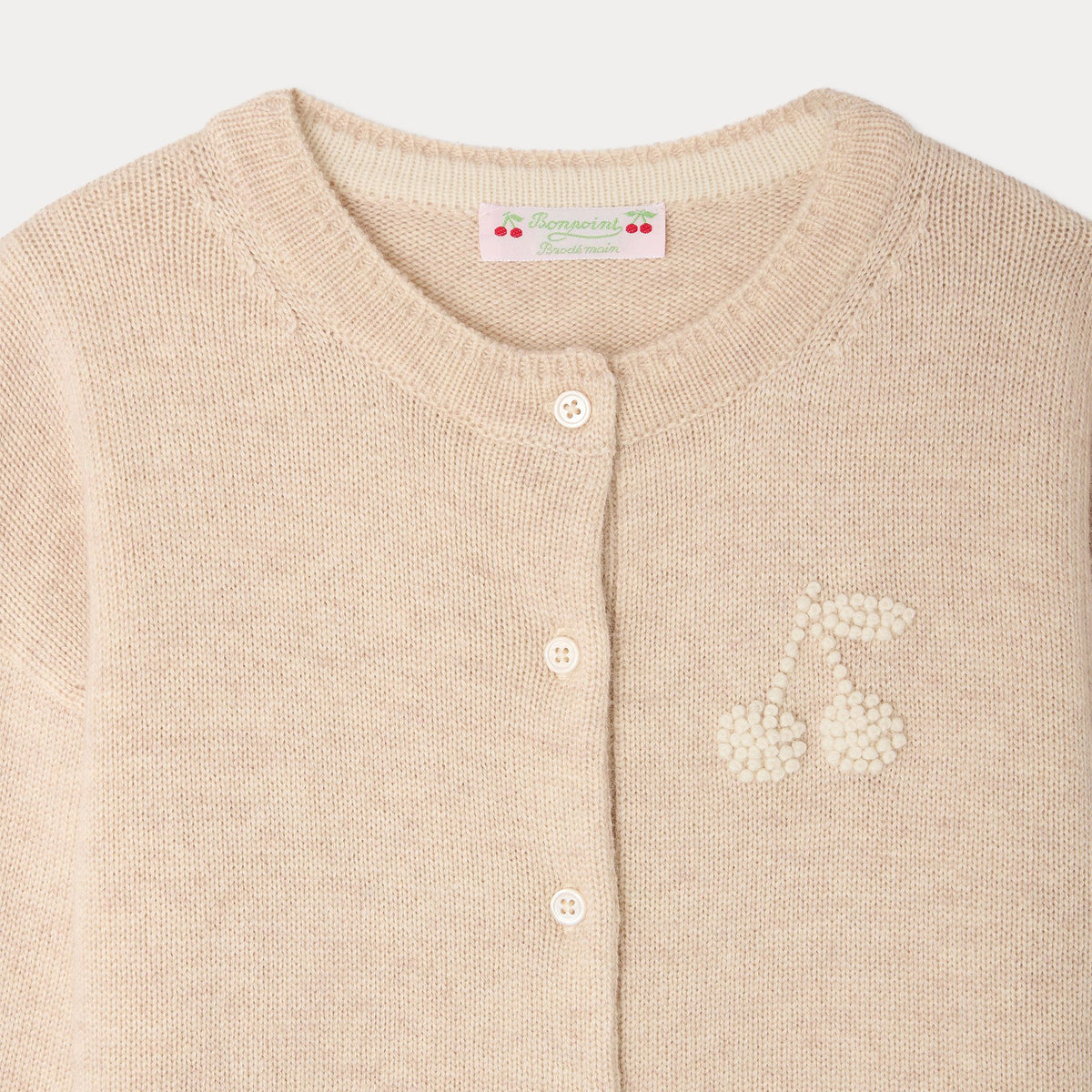 Gilet en cachemire beige pour filles