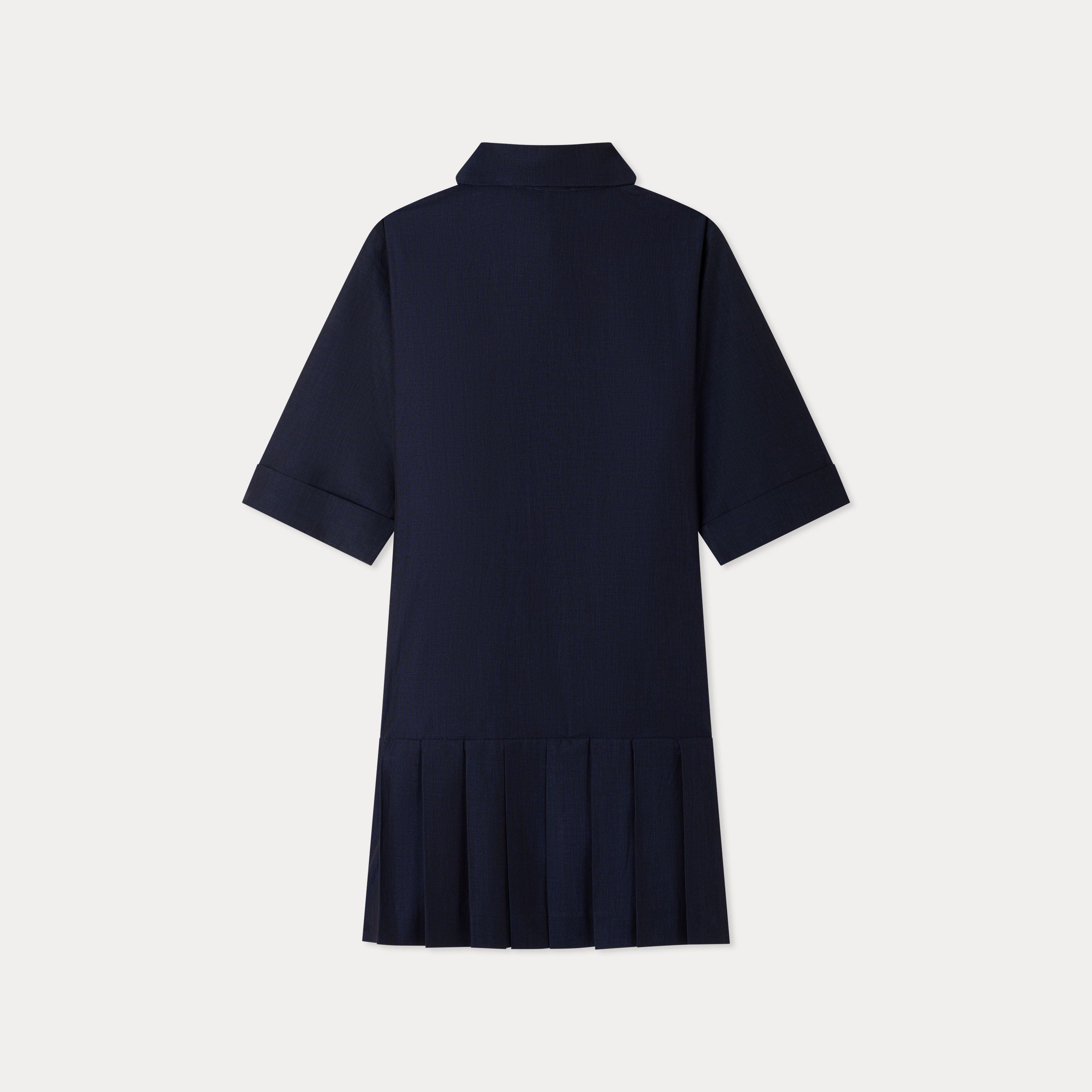 Girls Navy Cotton Dress