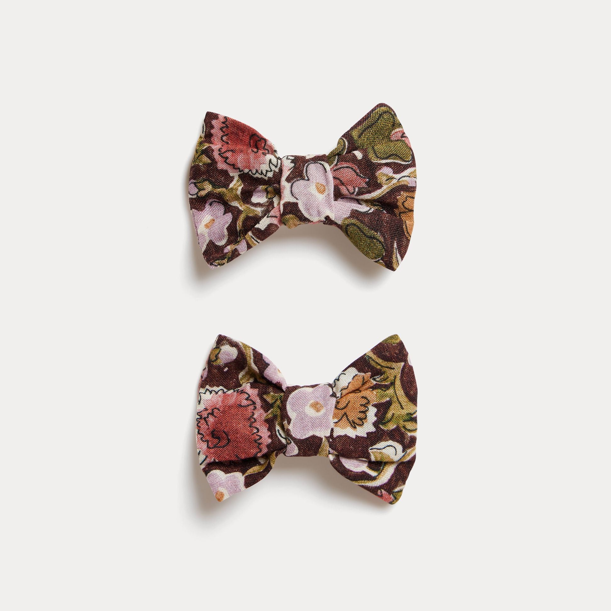 Girls Eggplant Floral Hair Clips
