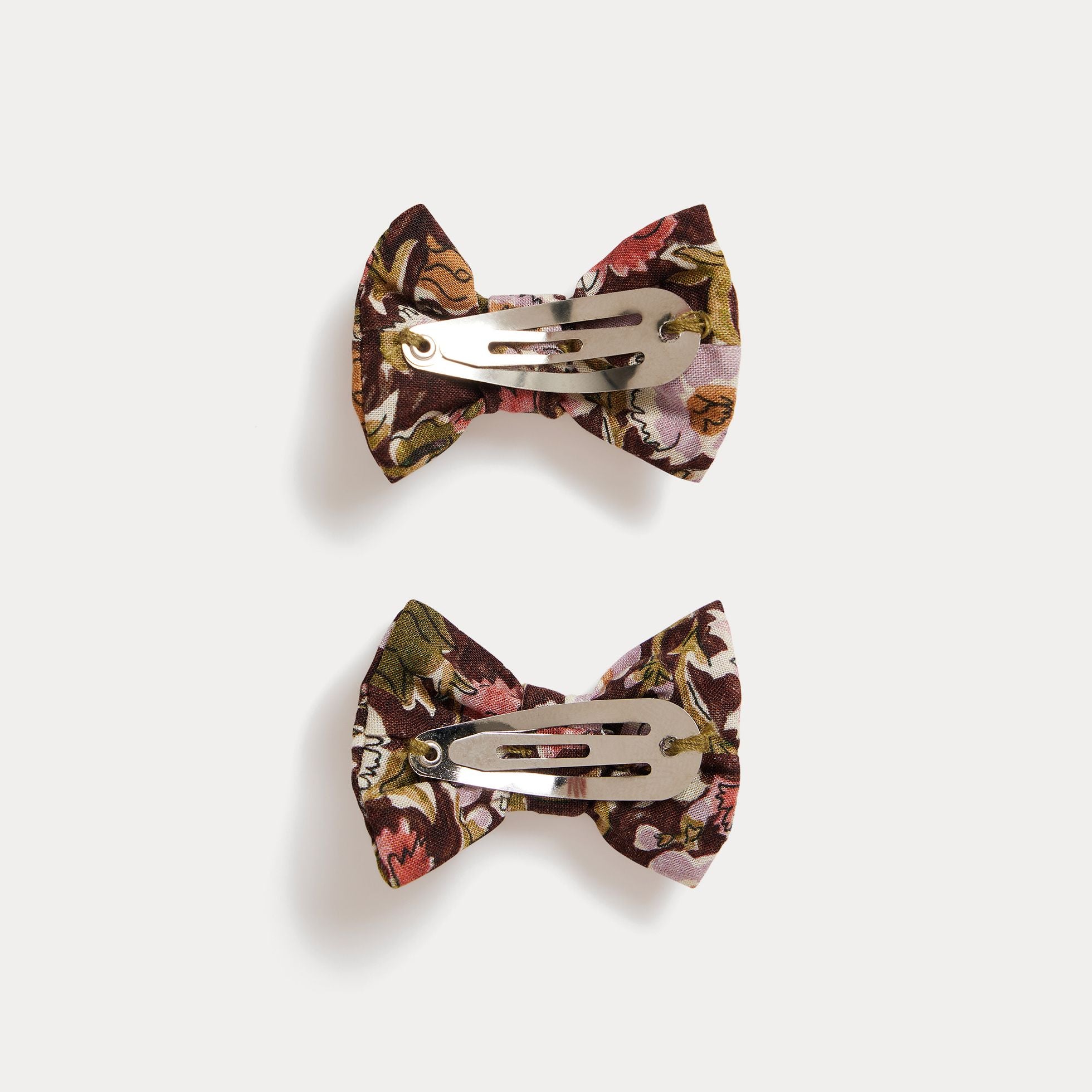 Girls Eggplant Floral Hair Clips