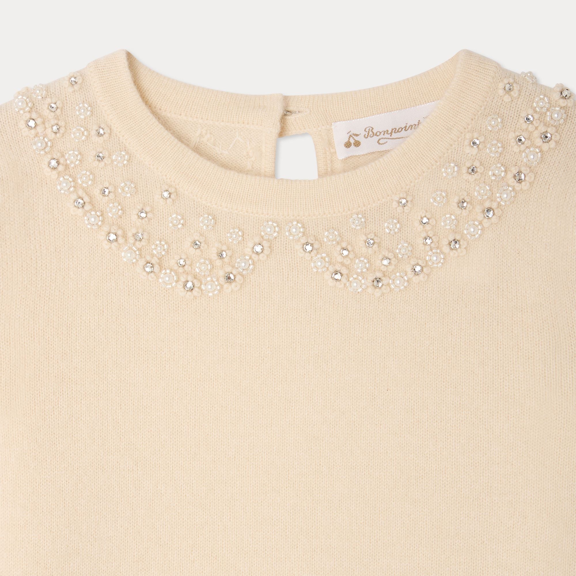 Girls White Cashmere Sweater
