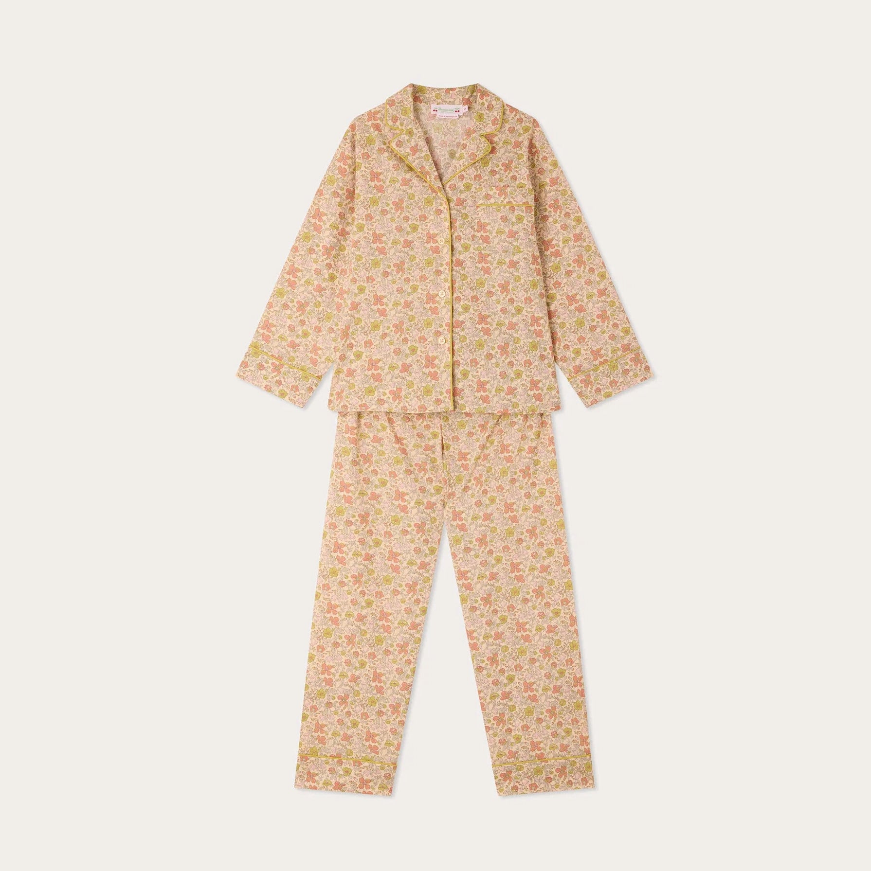 Girls Pink Floral Cotton Nightwear Set