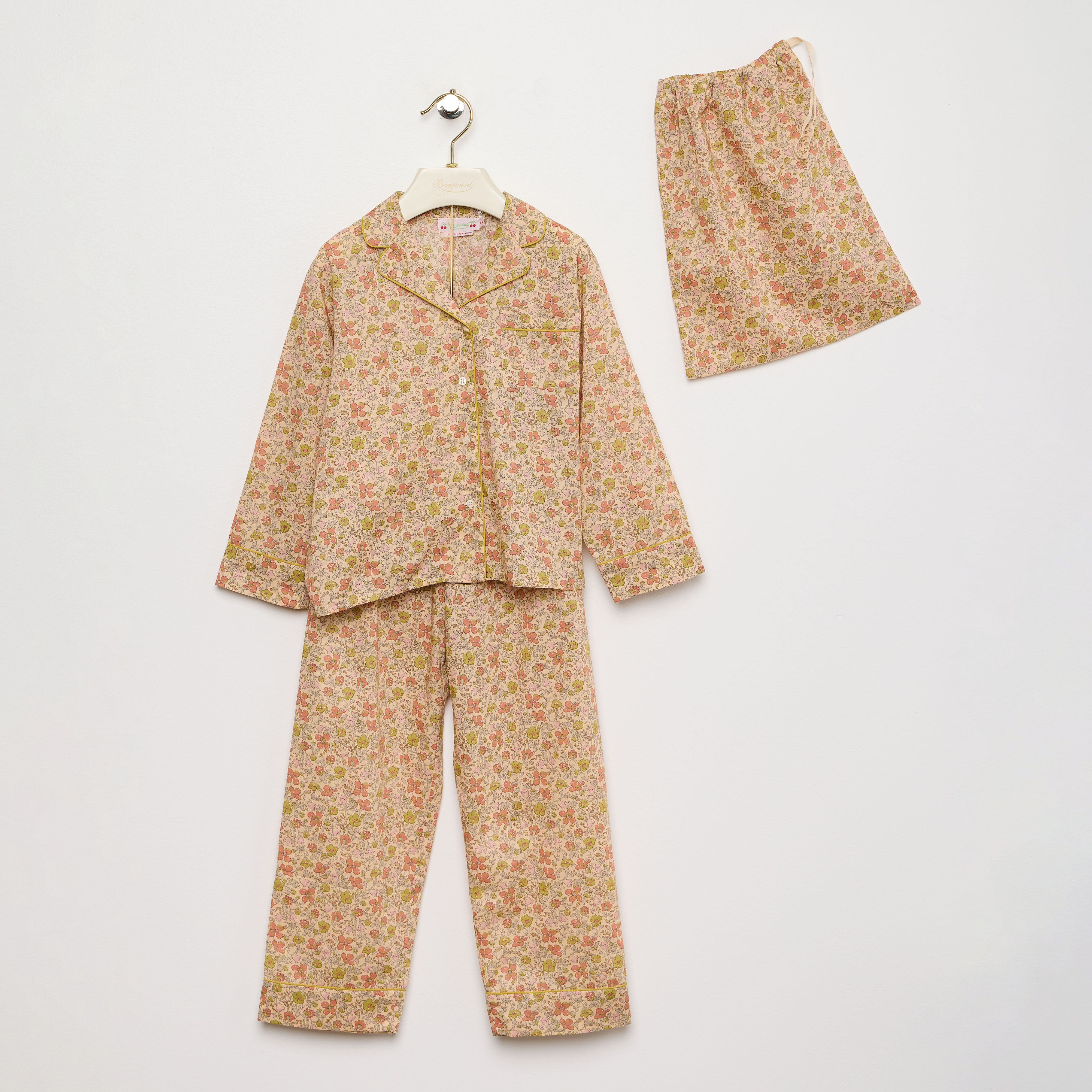 Girls Pink Floral Cotton Nightwear Set