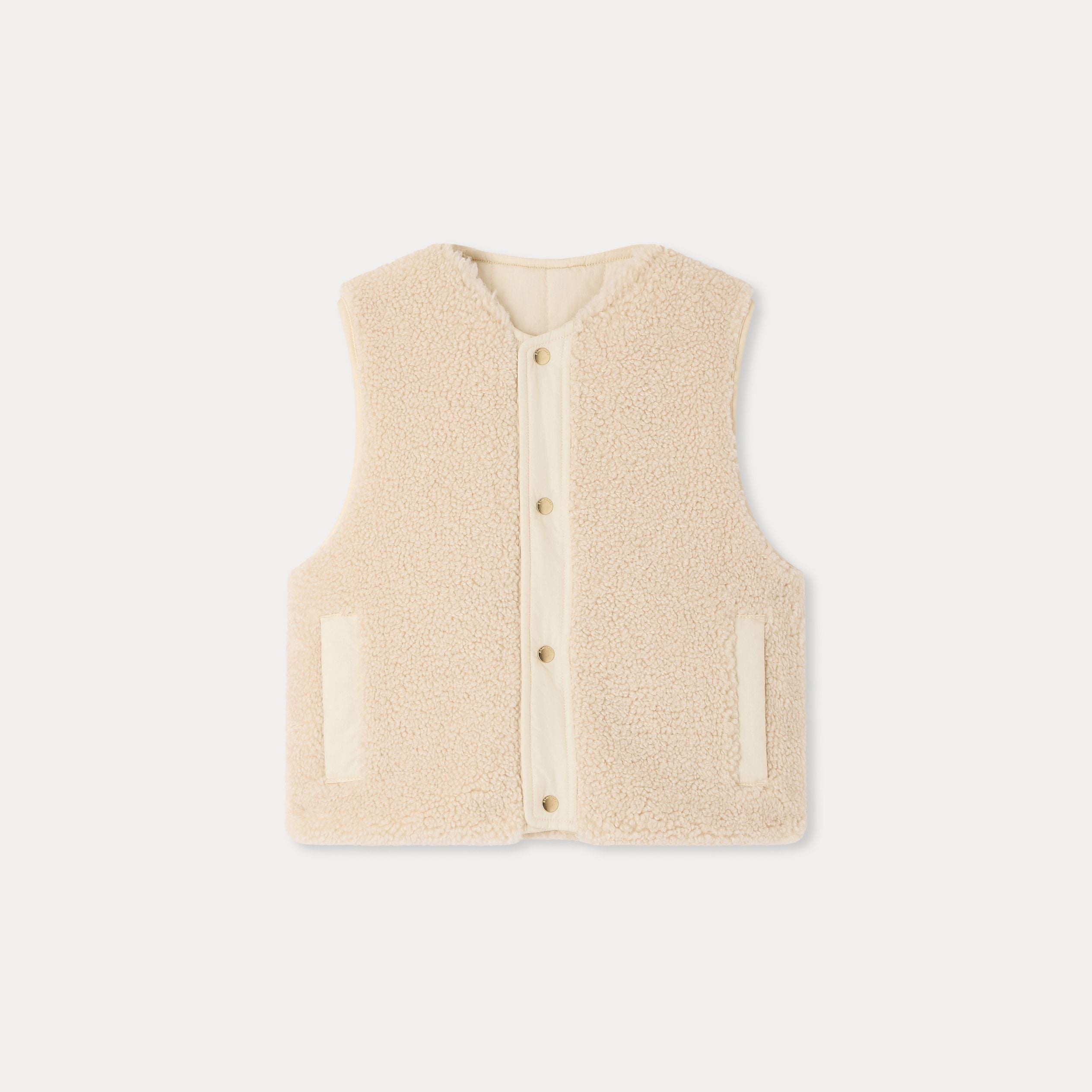 Girls White Reversible Gilet
