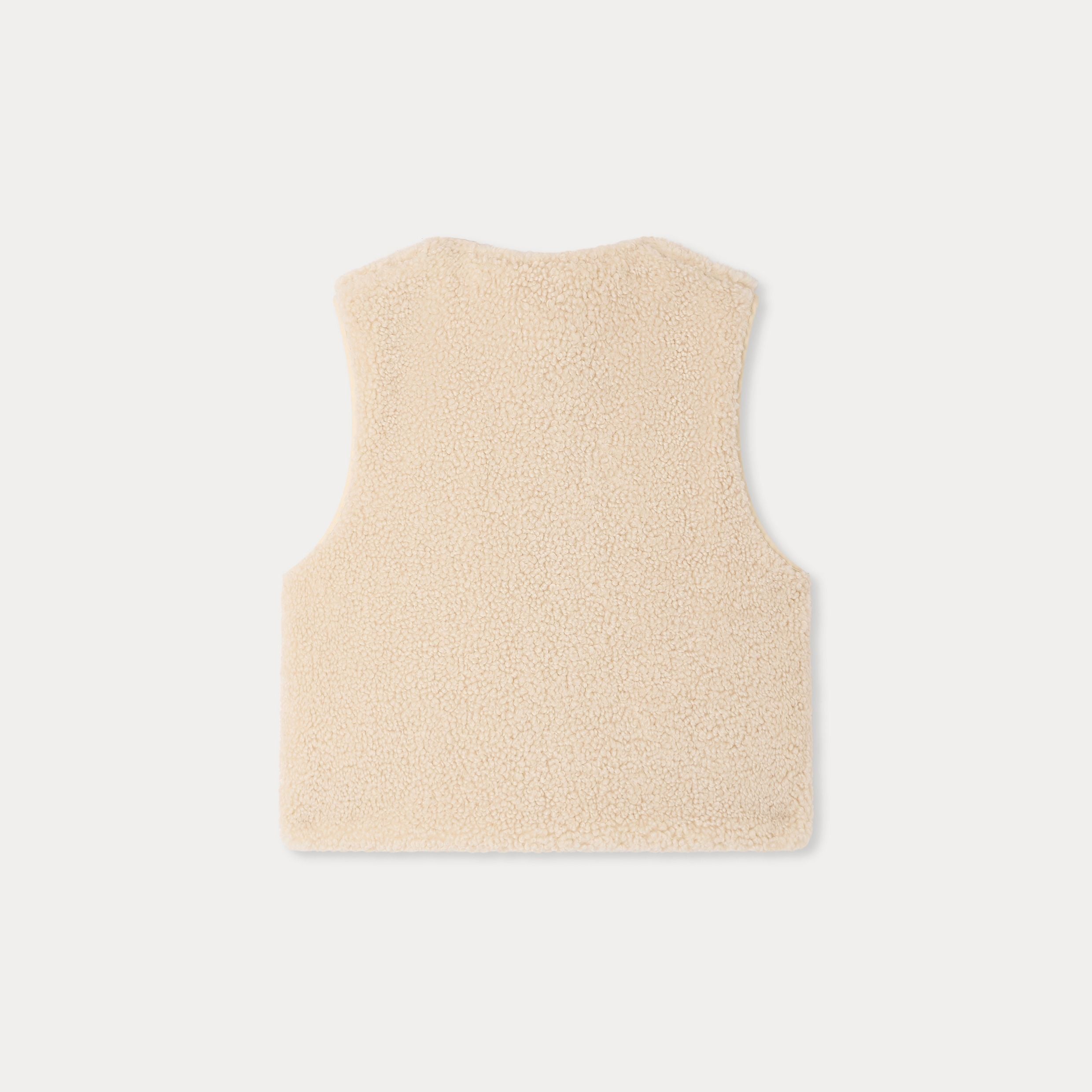 Girls White Reversible Gilet