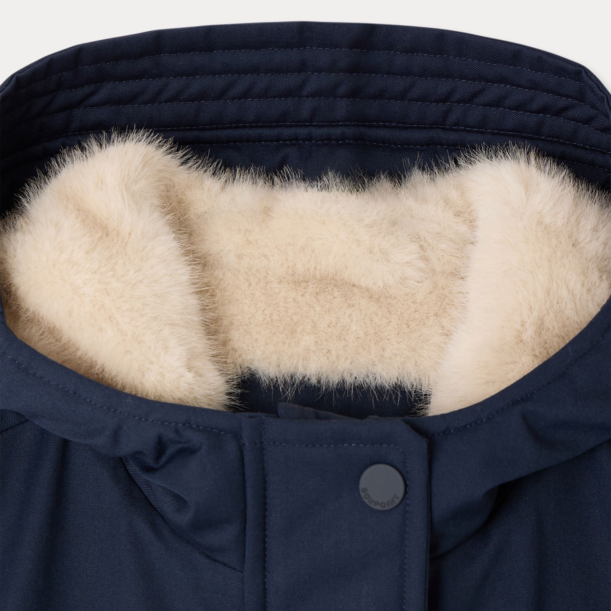 Girls Navy Hooded Coat
