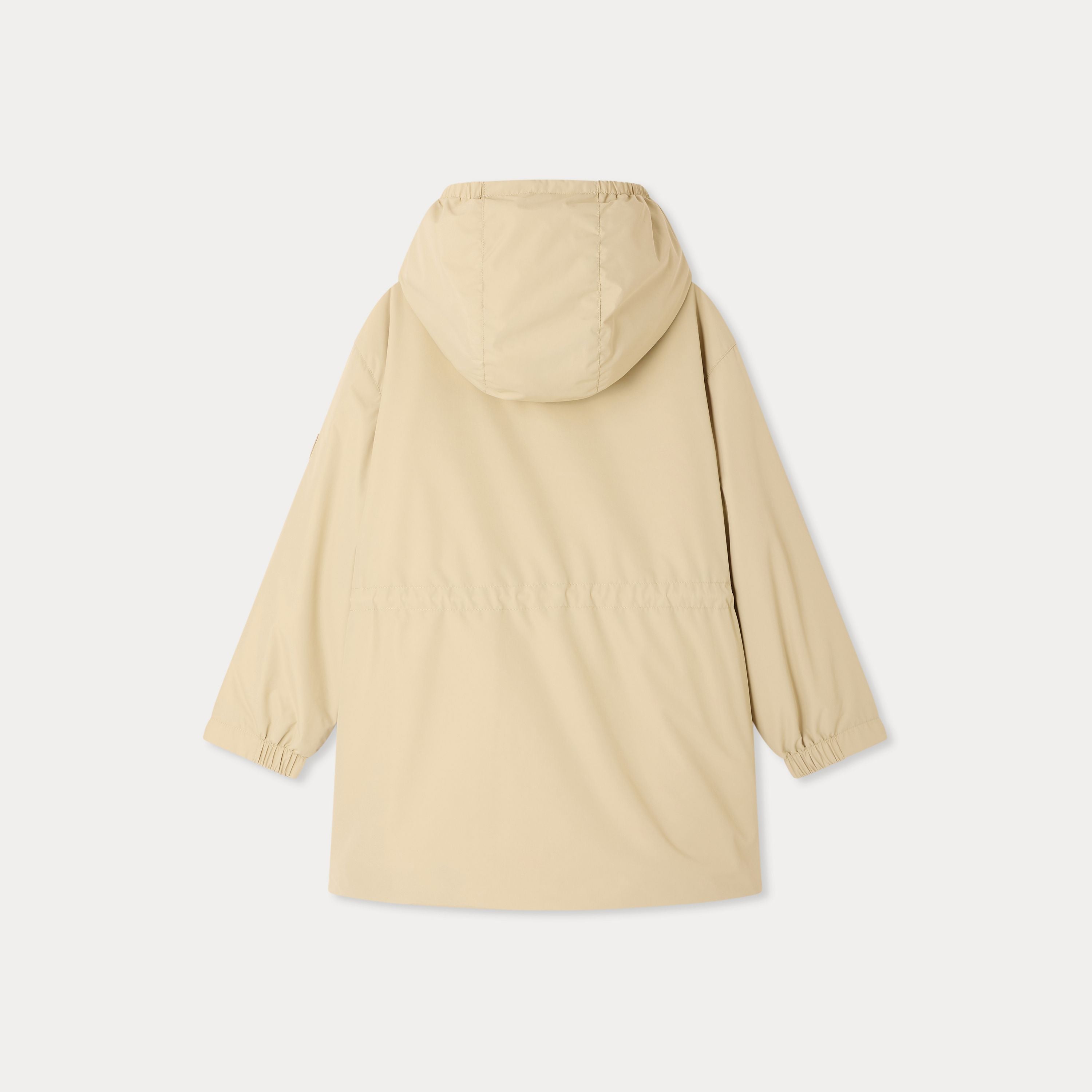 Girls Beige Hooded Coat